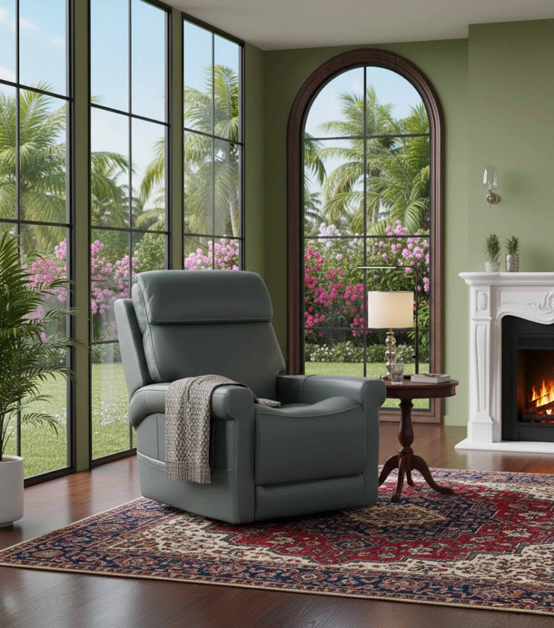 Locke Leather Zero Gravity Power Recliner With Articulating Headrest And Lumbar - Image 9