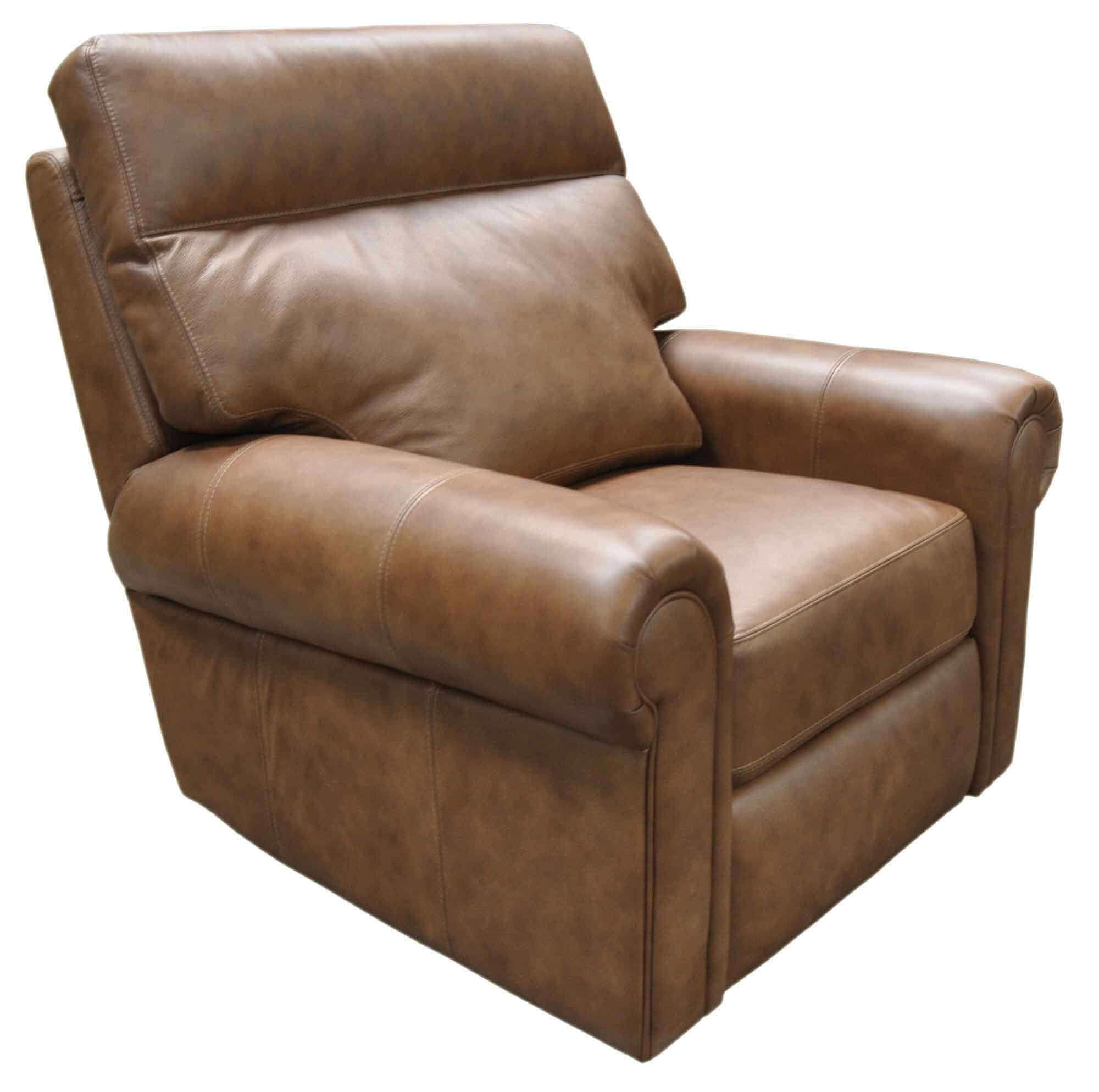 Logic Leather Swivel Glider Power Recliner With Articulating Headrest