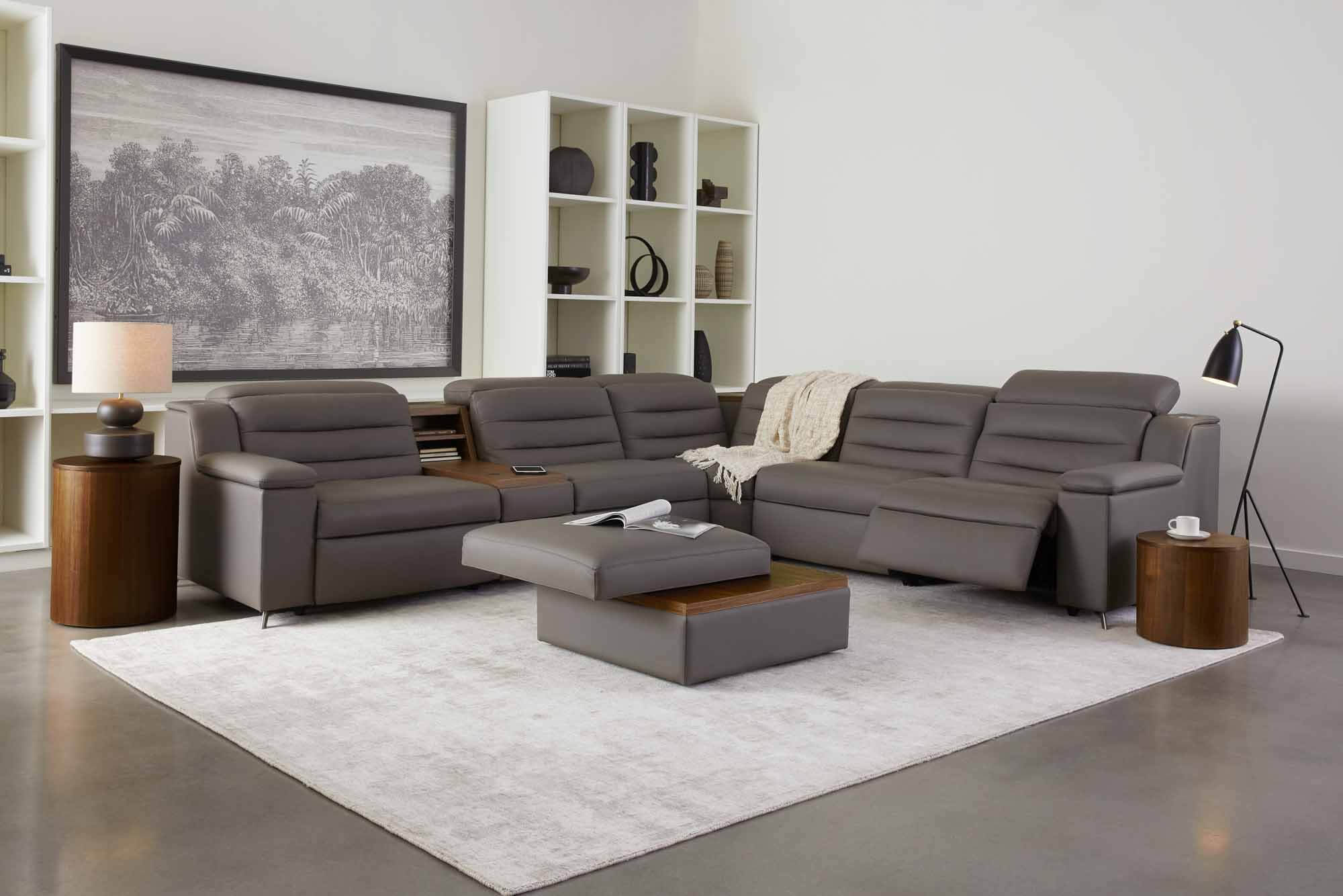 Lotus Leather Power Reclining Sectional With Articulating Headrest - Image 10