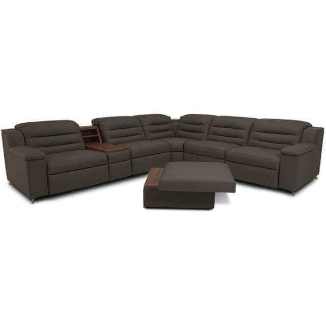 Lotus Leather Power Reclining Sectional With Articulating Headrest - Image 4