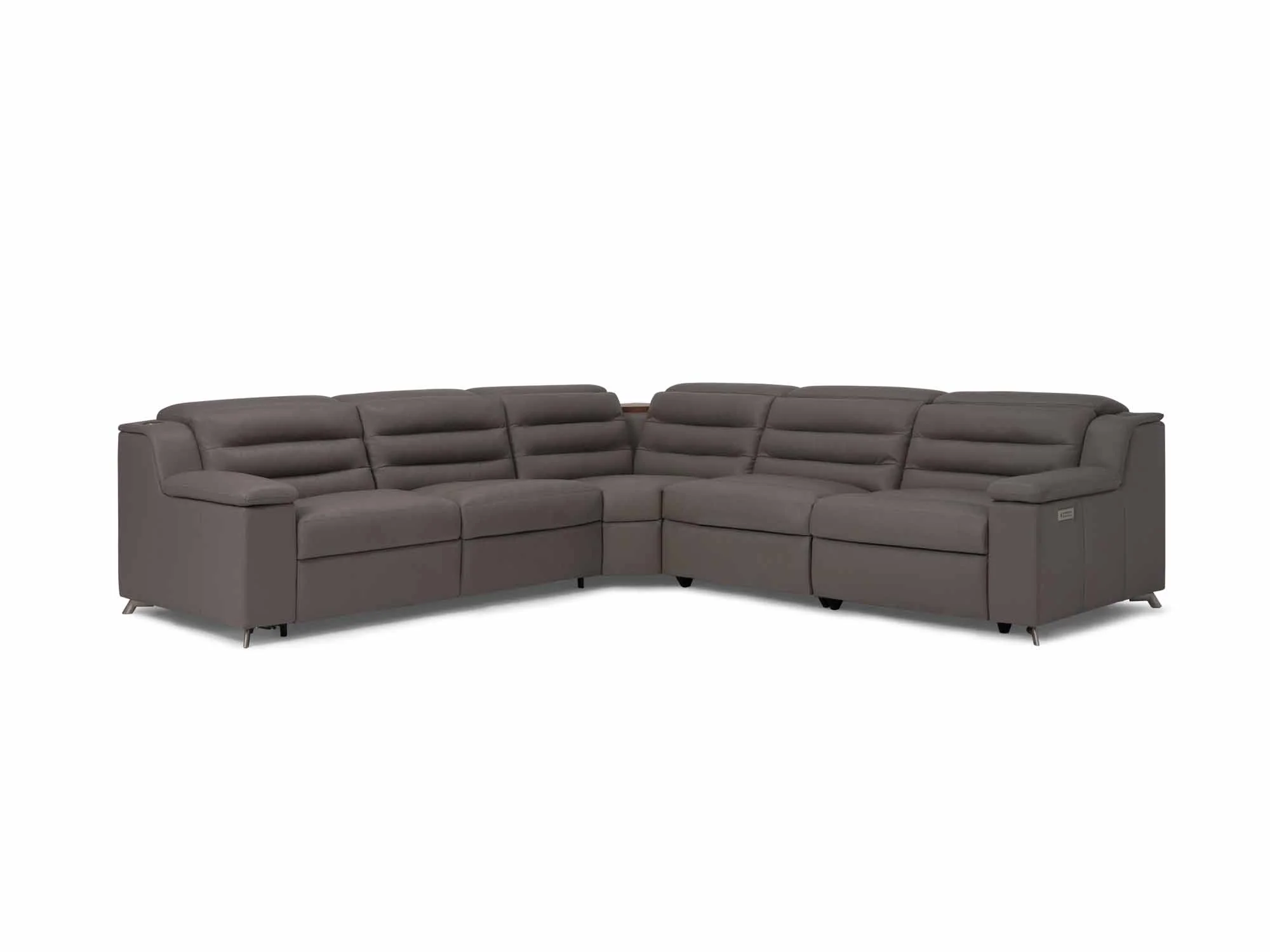 Lotus Leather Power Reclining Sectional With Articulating Headrest - Image 6