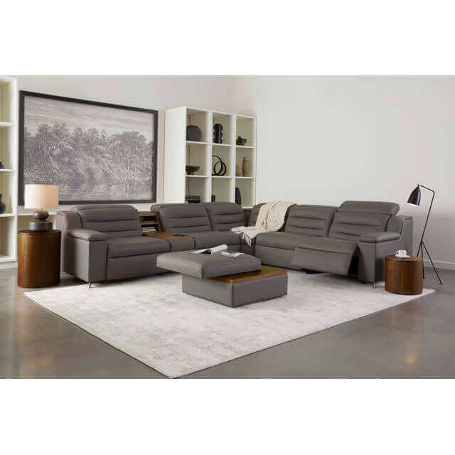 Lotus Leather Power Reclining Sectional With Articulating Headrest - Image 7