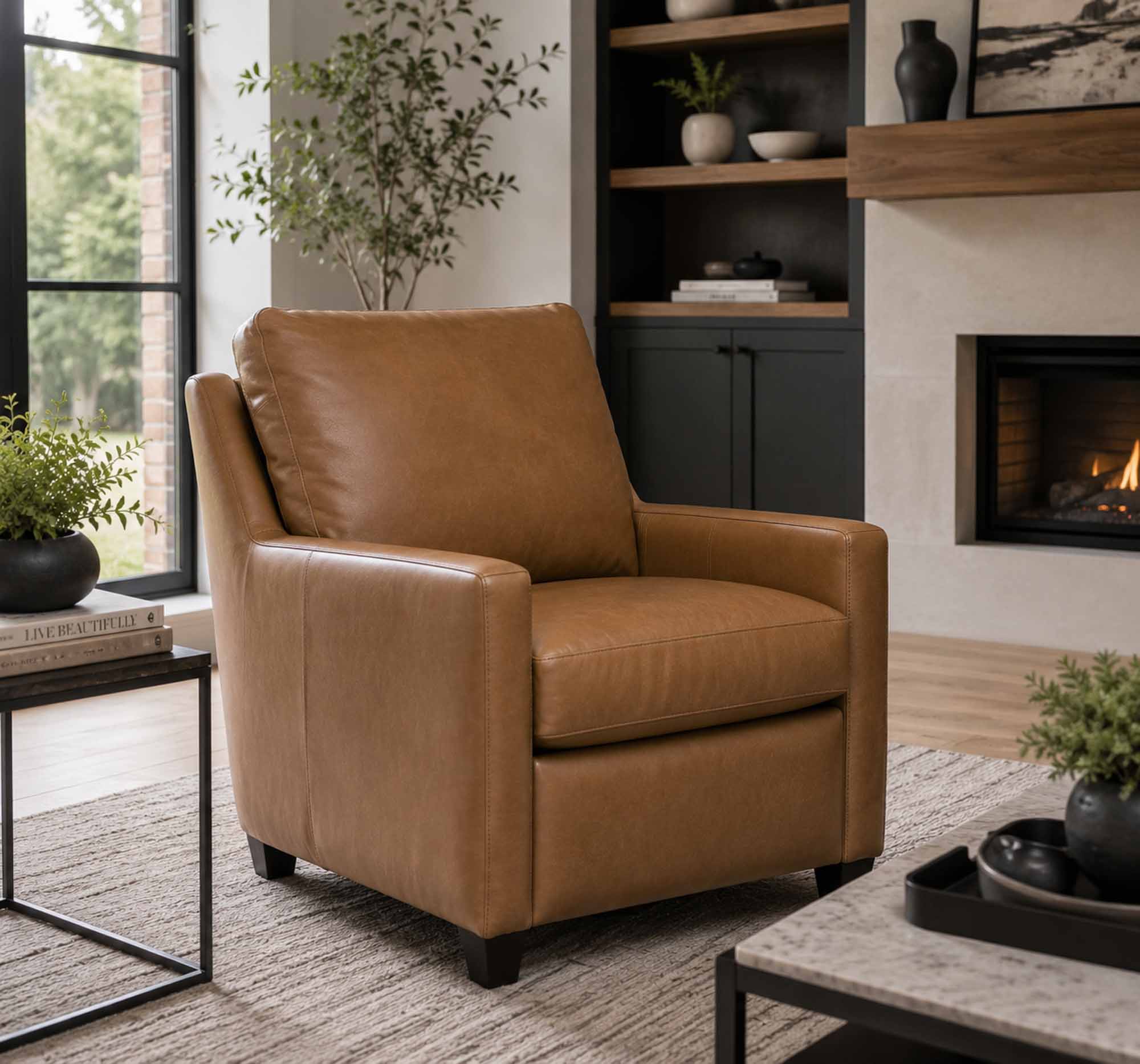 Lou Leather Power Recliner With Articulating Headrest - Image 5
