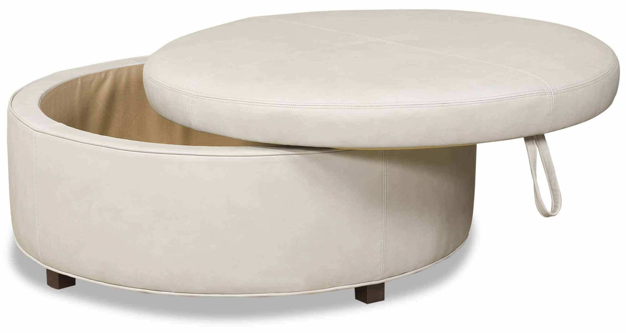 Lulu Leather Storage Ottoman - Image 2