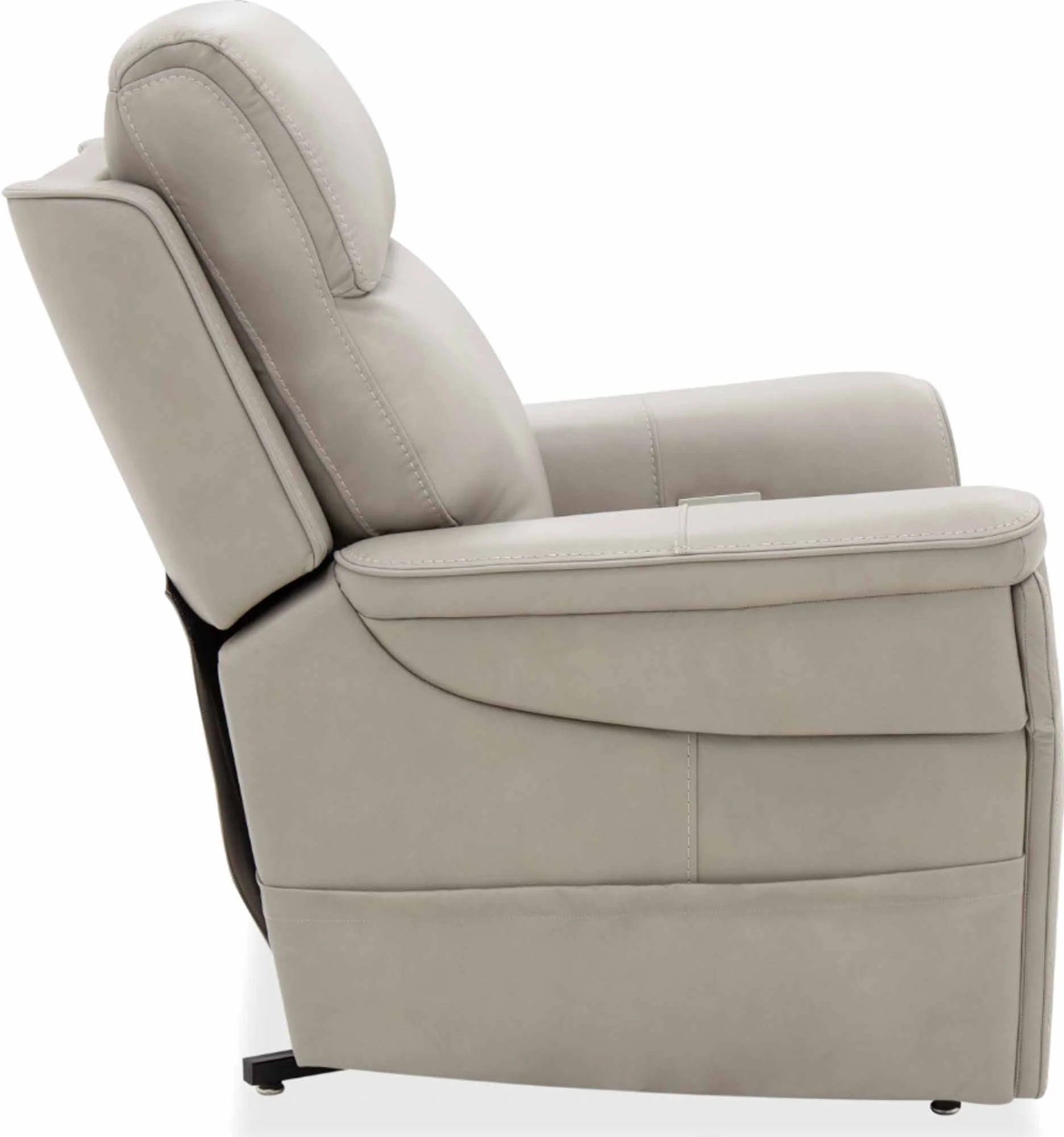 Lunar Leather Zero Gravity Power Recliner With Articulating Headrest And Lumbar In Grey - Image 3