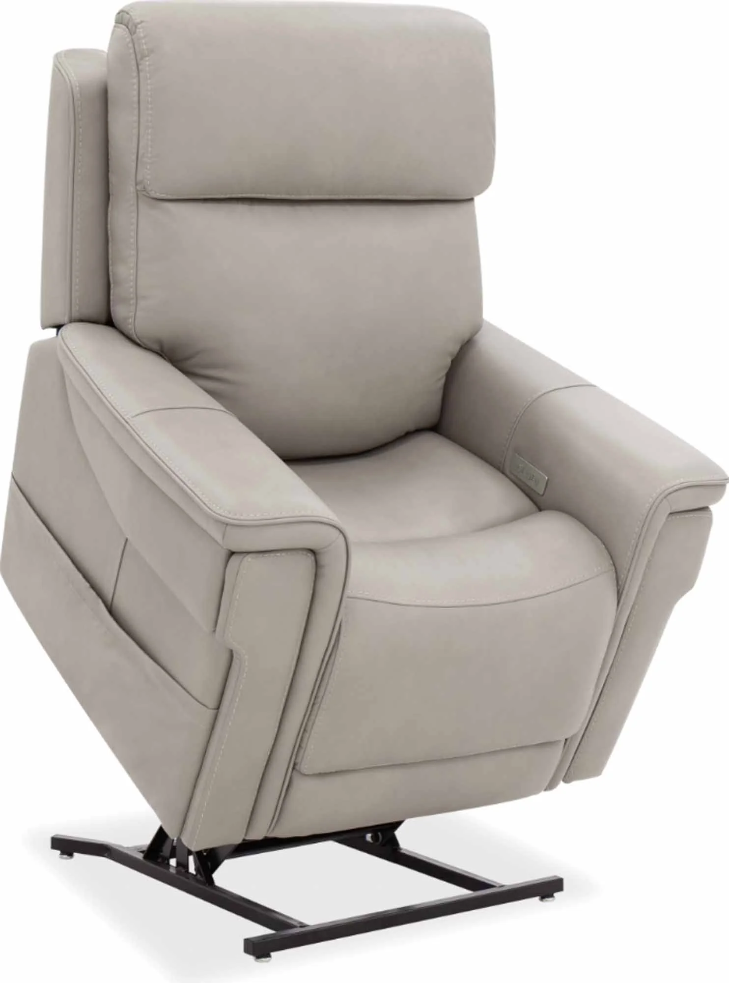 Lunar Leather Zero Gravity Power Recliner With Articulating Headrest And Lumbar In Grey - Image 5