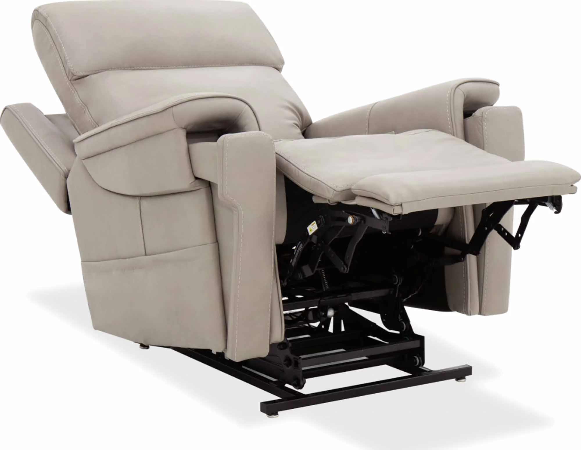 Lunar Leather Zero Gravity Power Recliner With Articulating Headrest And Lumbar In Grey - Image 7