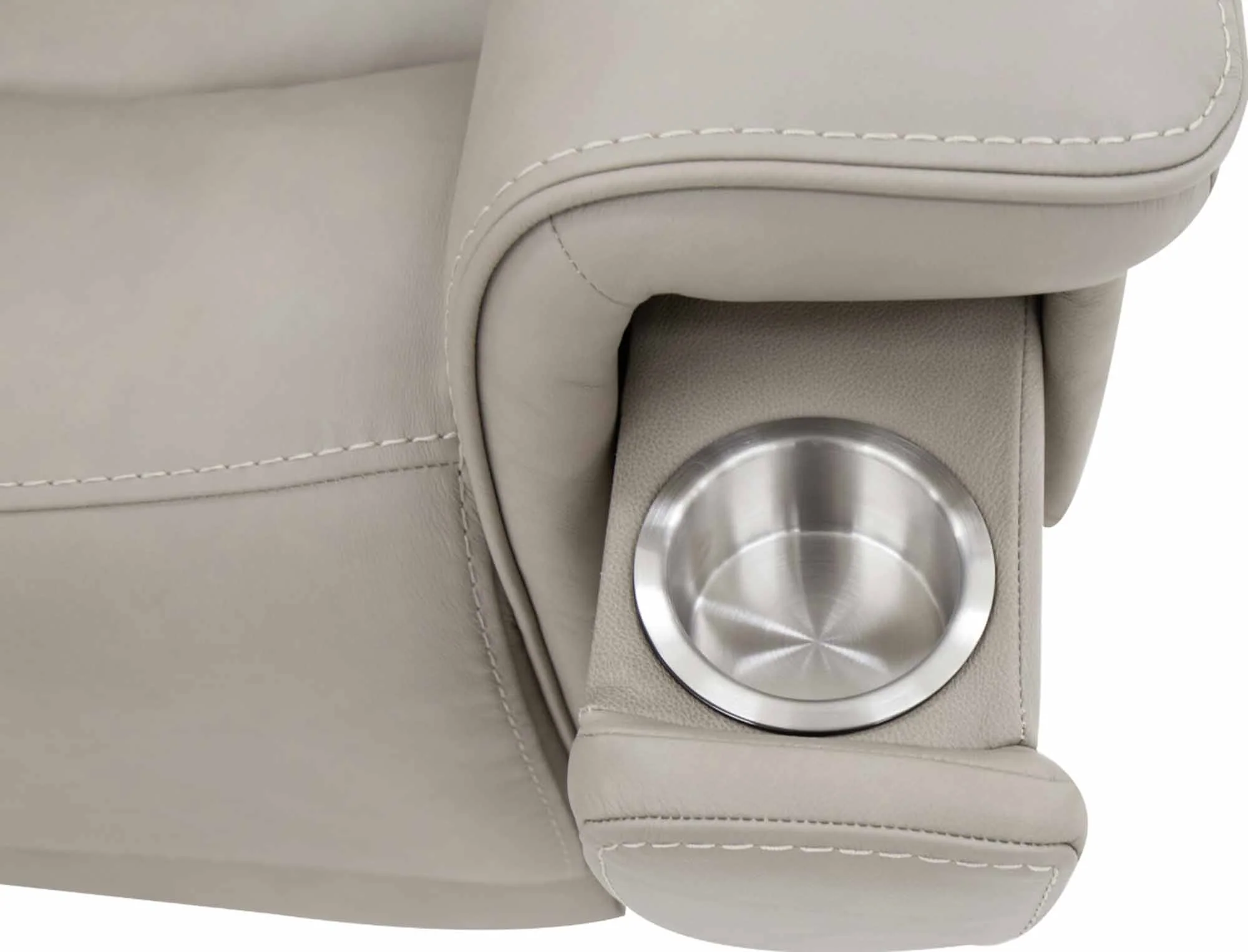 Lunar Leather Zero Gravity Power Recliner With Articulating Headrest And Lumbar In Grey - Image 8