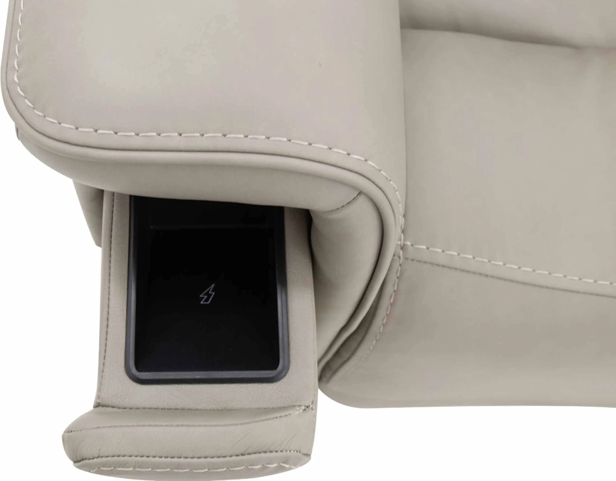 Lunar Leather Zero Gravity Power Recliner With Articulating Headrest And Lumbar In Grey - Image 9