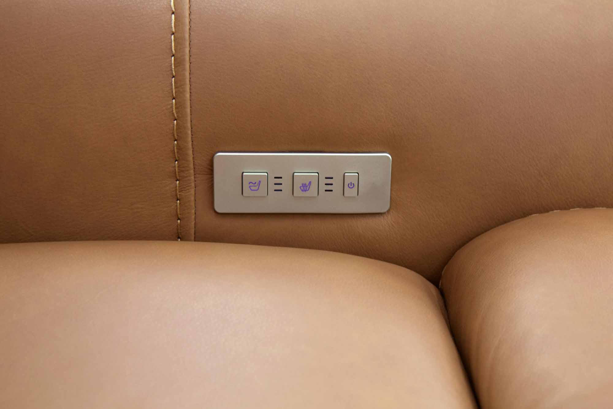 Lunar Leather Zero Gravity Power Recliner With Articulating Headrest And Lumbar In Brown - Image 10