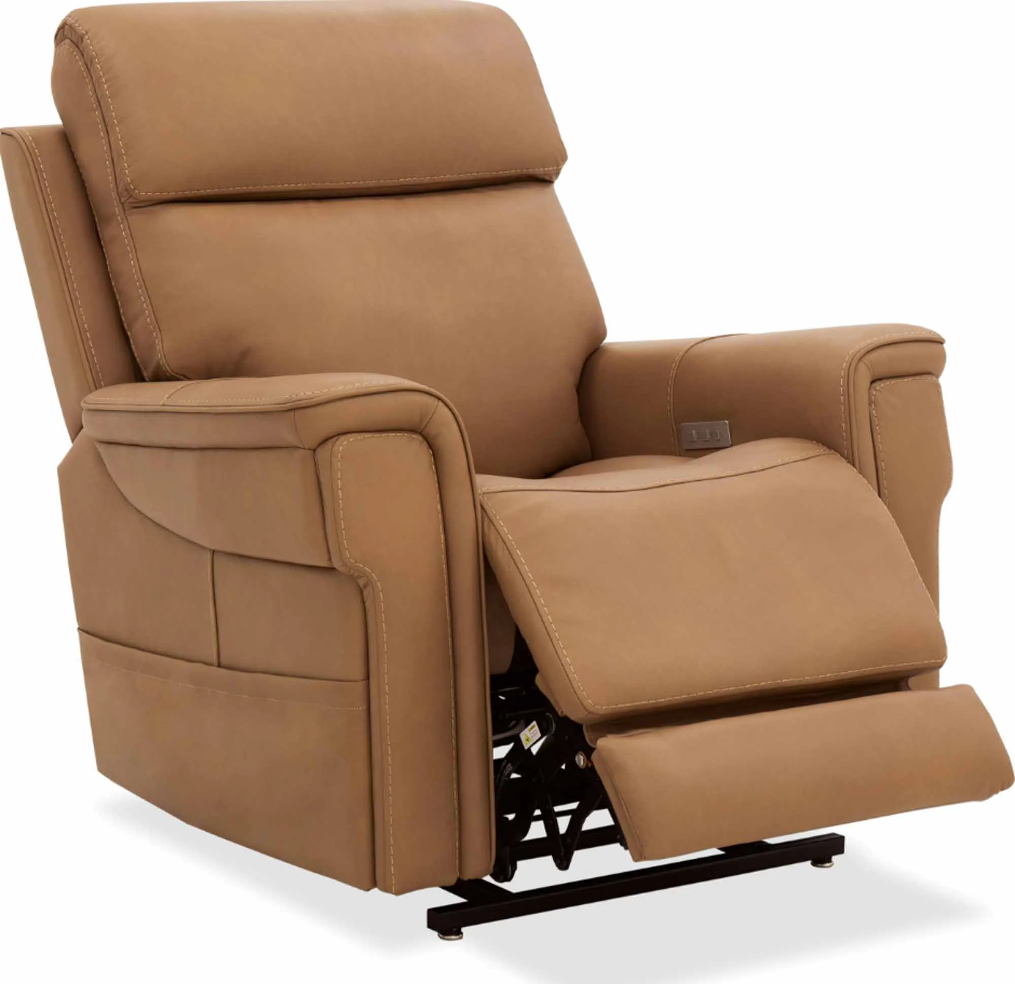 Lunar Leather Zero Gravity Power Recliner With Articulating Headrest And Lumbar In Brown - Image 6