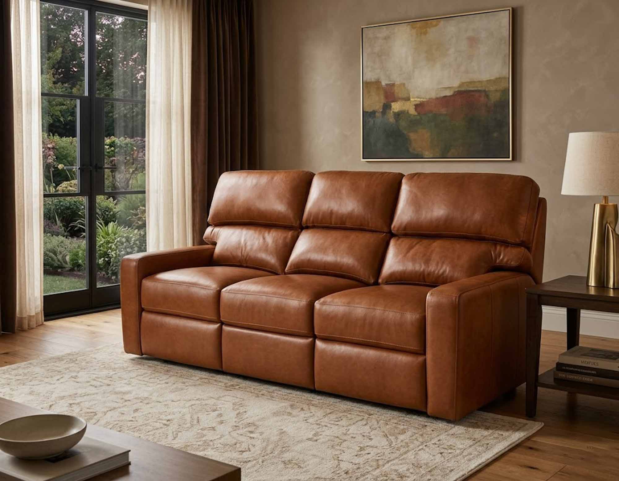 Lydia Leather Reclining Loveseat - Image 2