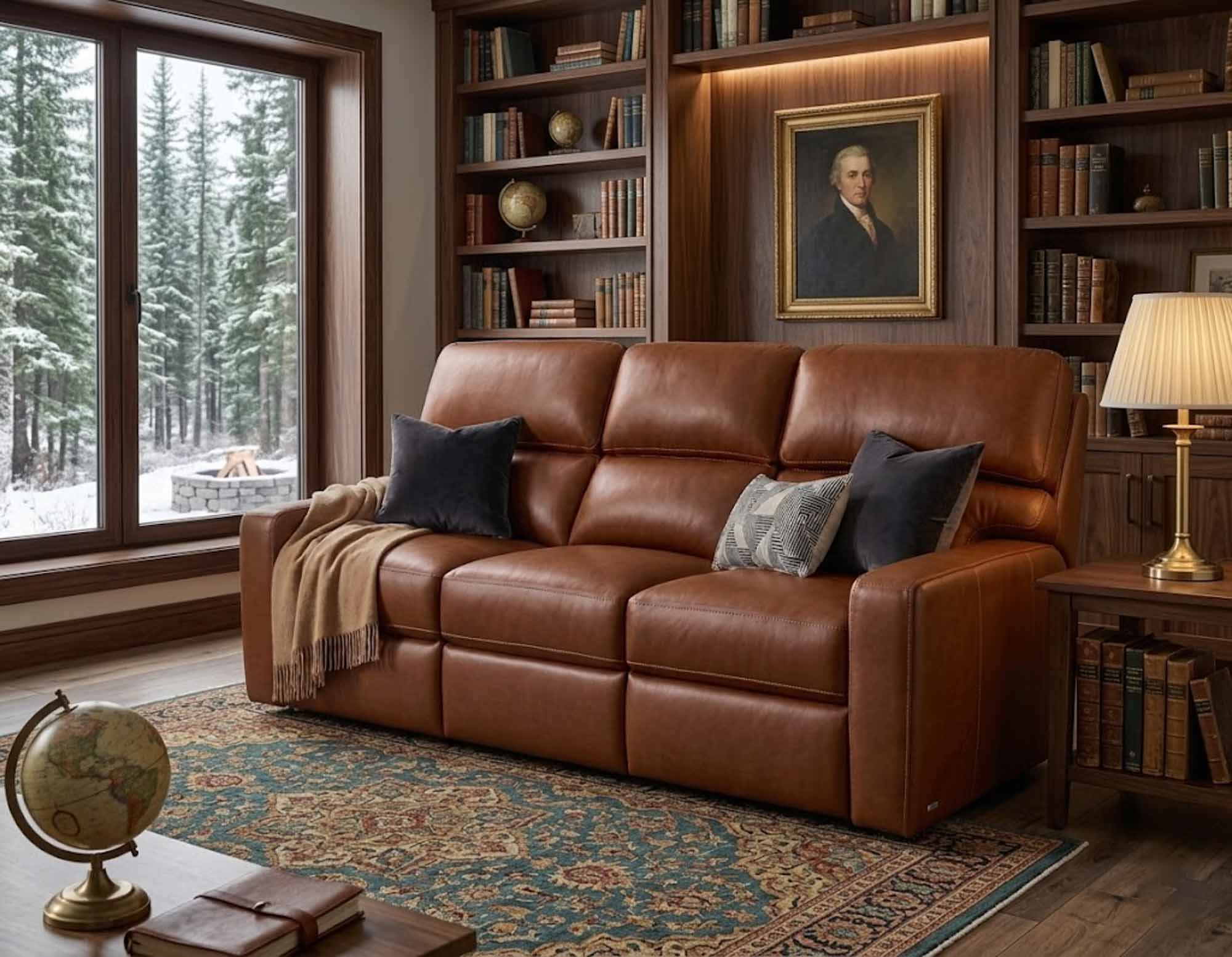 Lydia Leather Reclining Loveseat - Image 3