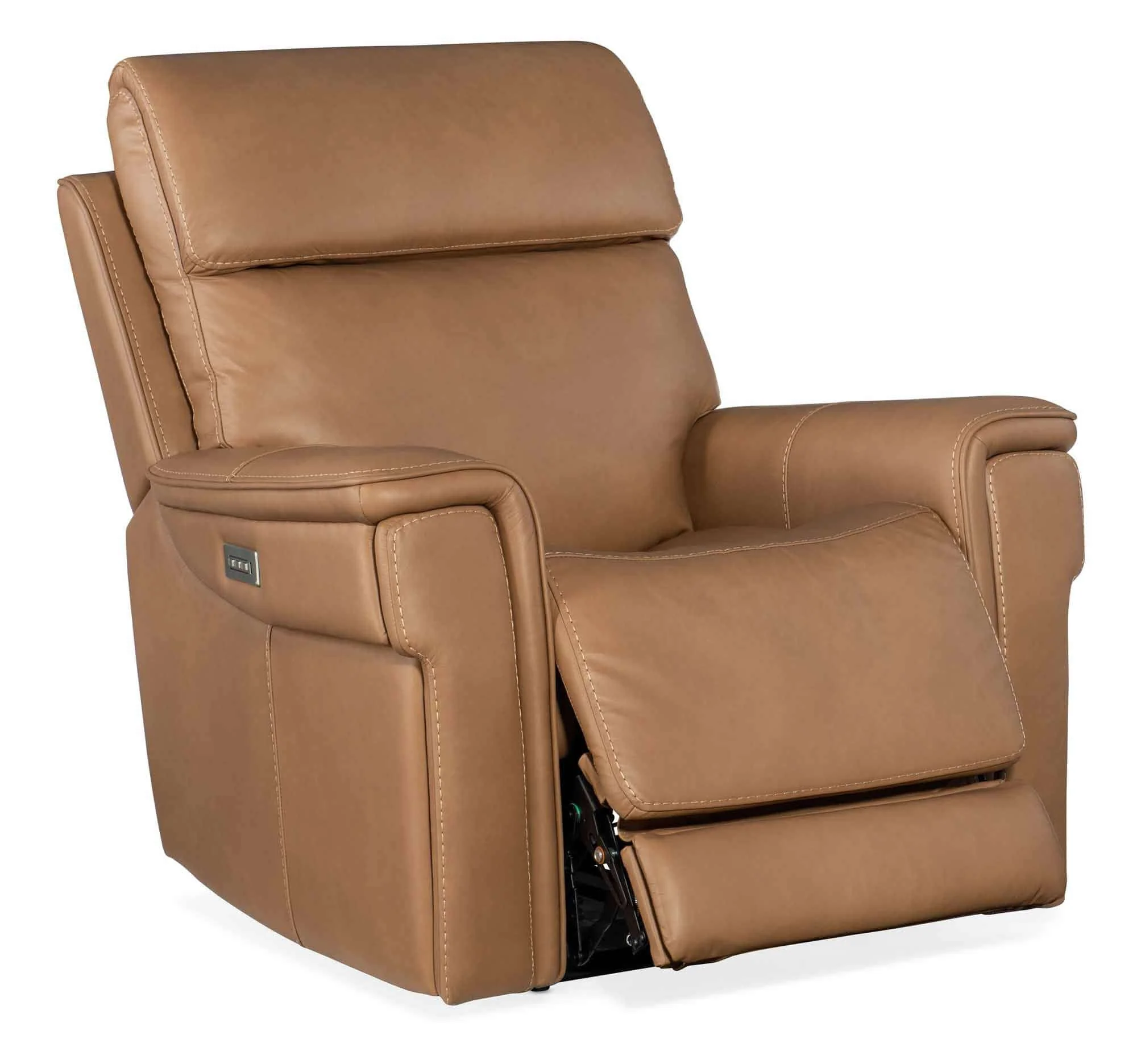 Lyra Leather Zero Gravity Power Recliner With Articulating Headrest And Lumbar In Brown - Image 4