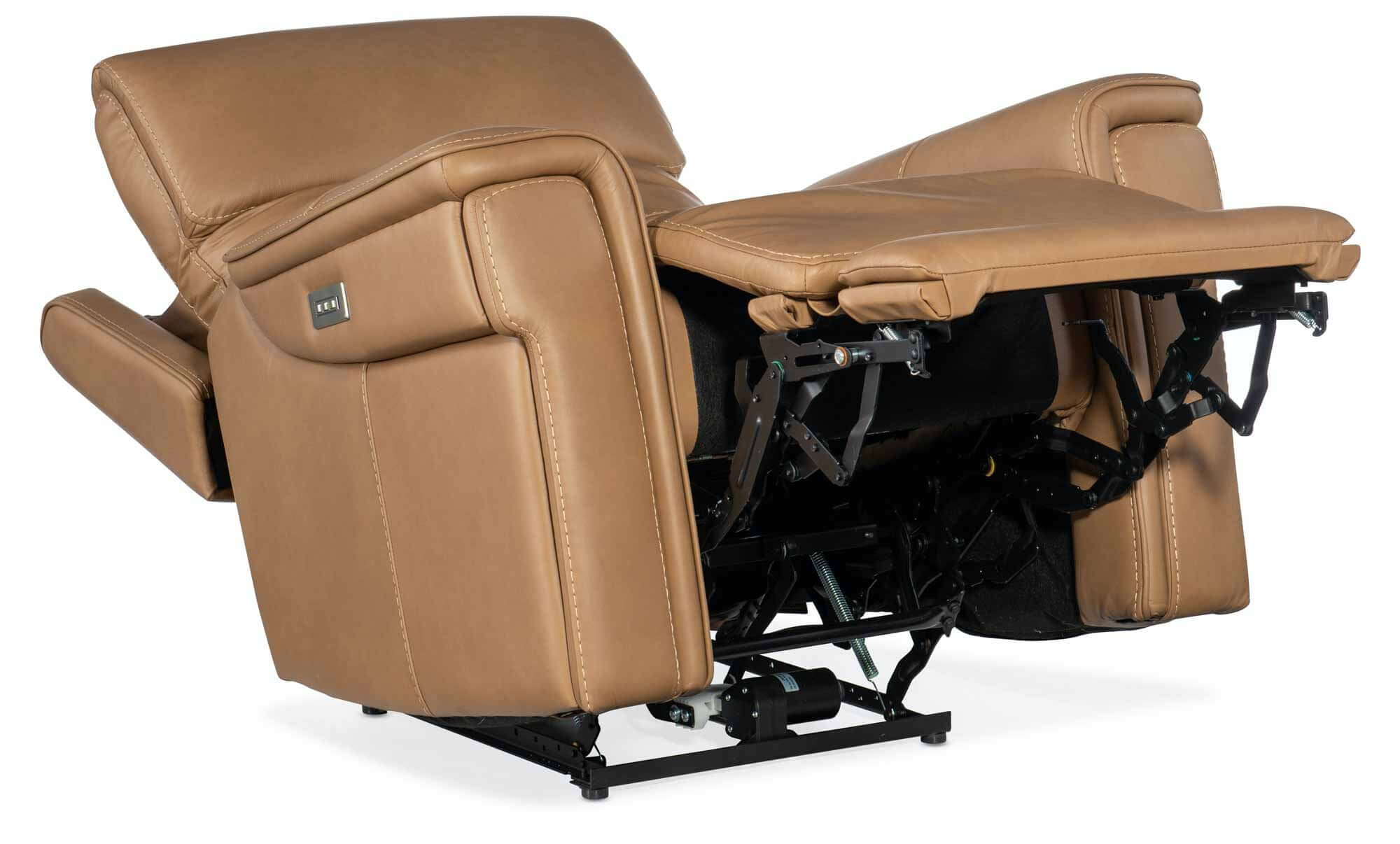 Lyra Leather Zero Gravity Power Recliner With Articulating Headrest And Lumbar In Brown - Image 5