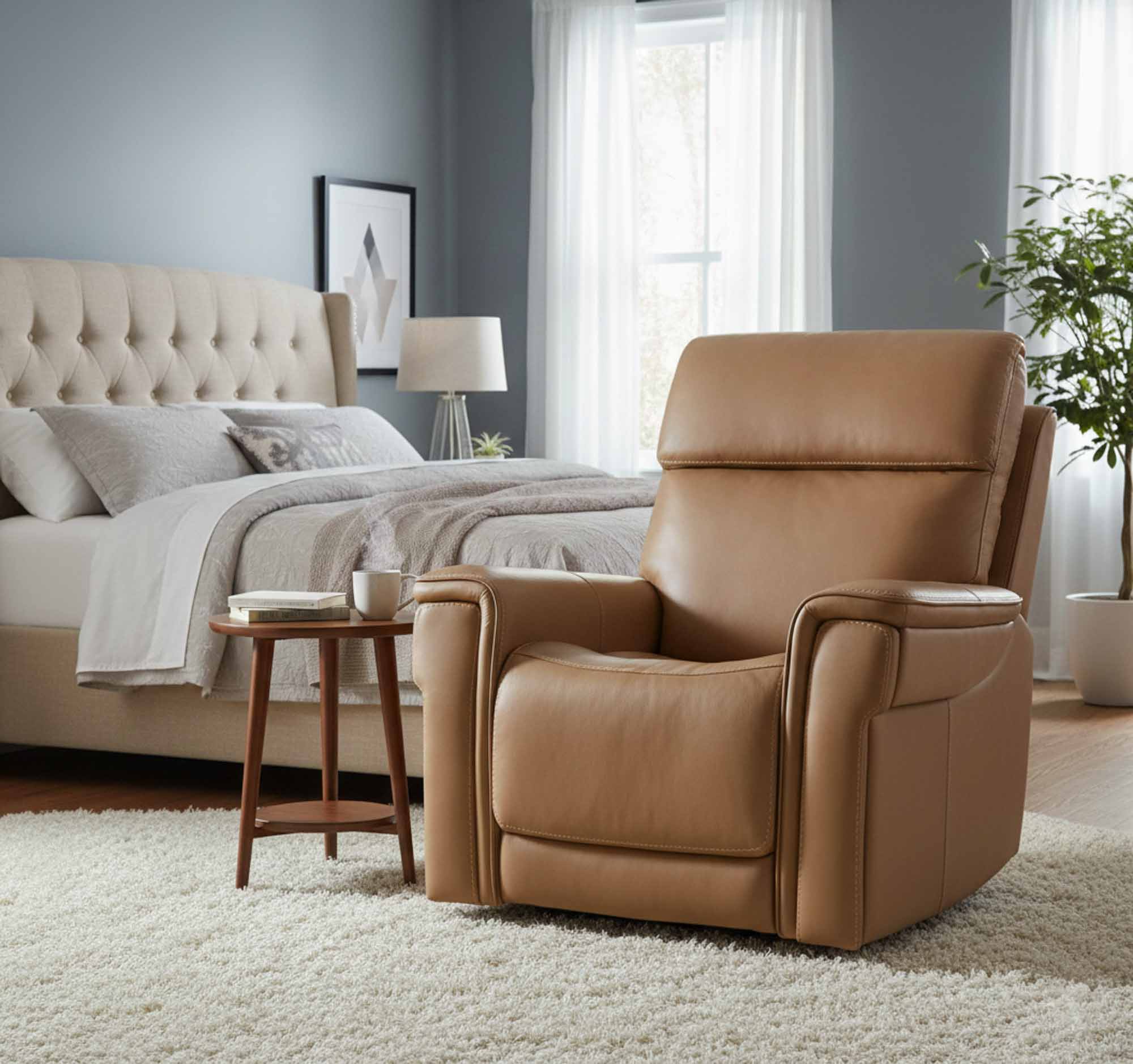 Lyra Leather Zero Gravity Power Recliner With Articulating Headrest And Lumbar In Brown - Image 7
