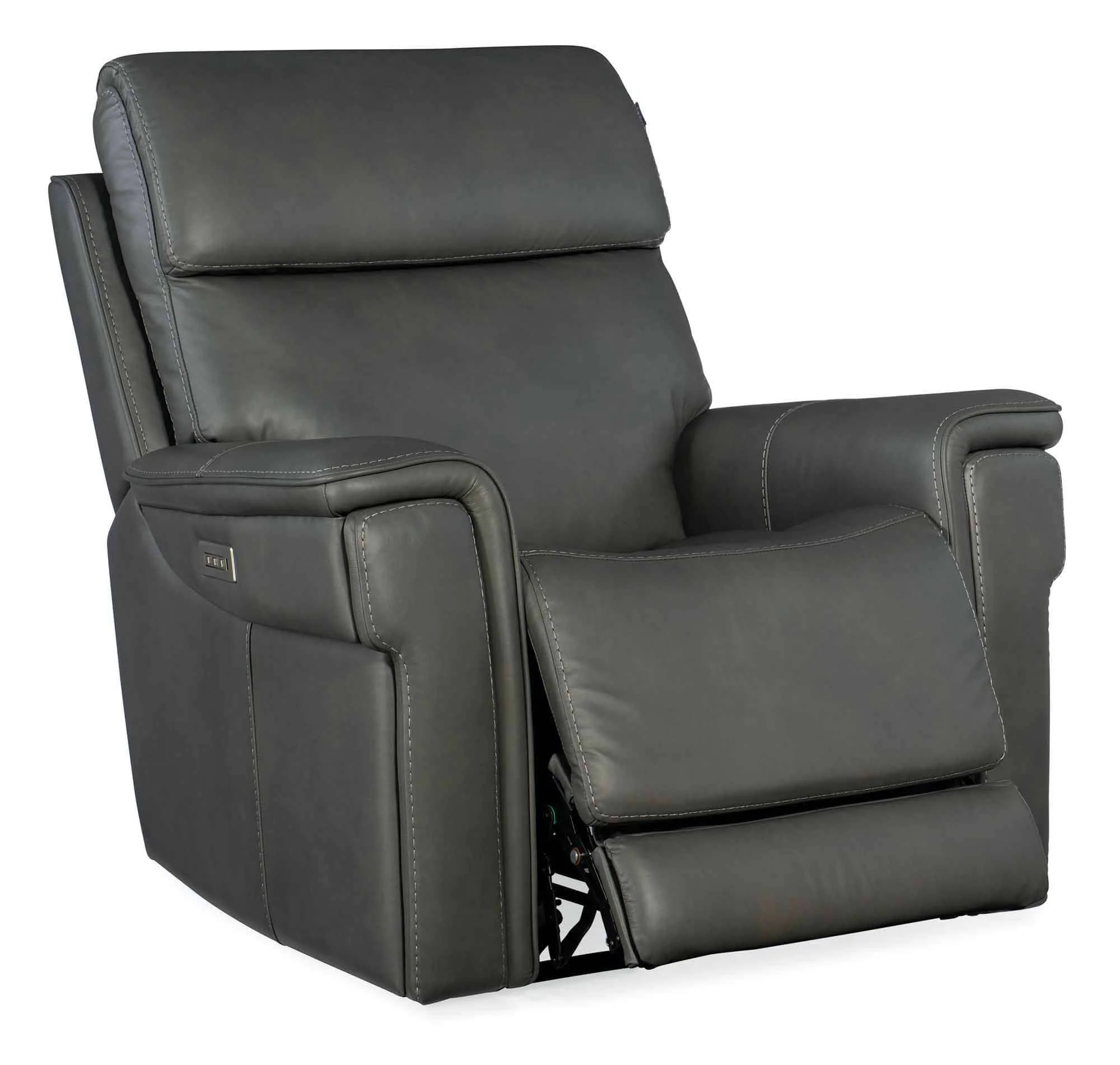 Lyra Leather Zero Gravity Power Recliner With Articulating Headrest And Lumbar In Dark Grey - Image 6