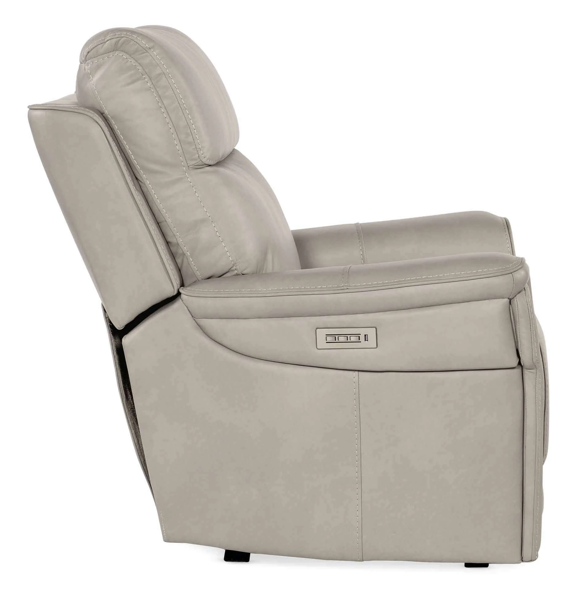 Lyra Leather Zero Gravity Power Recliner With Articulating Headrest And Lumbar In Grey - Image 3