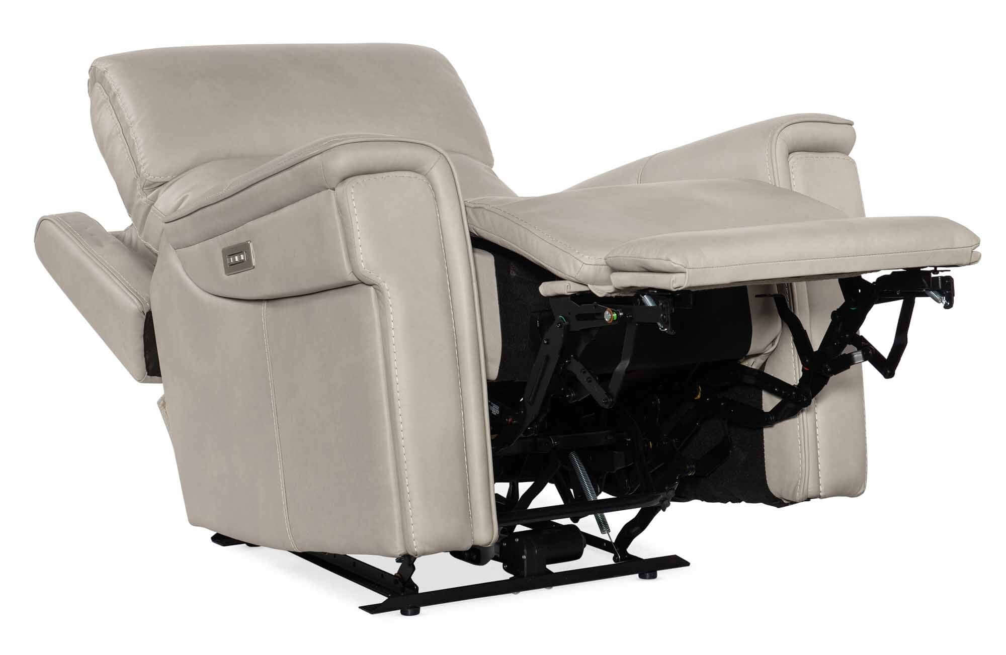 Lyra Leather Zero Gravity Power Recliner With Articulating Headrest And Lumbar In Grey - Image 6