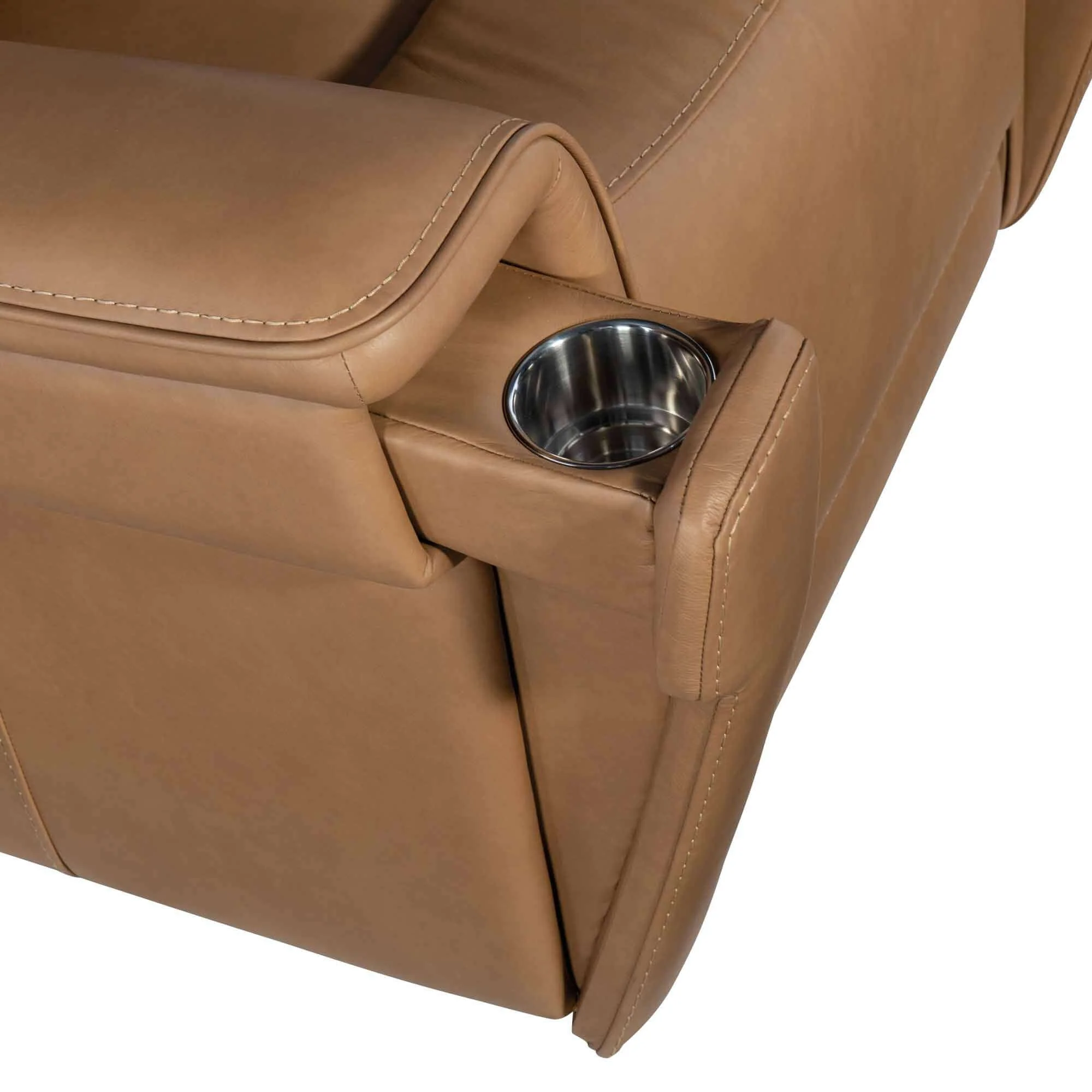 Lyra Leather Zero Gravity Power Recliner With Articulating Headrest And Lumbar In Grey - Image 7