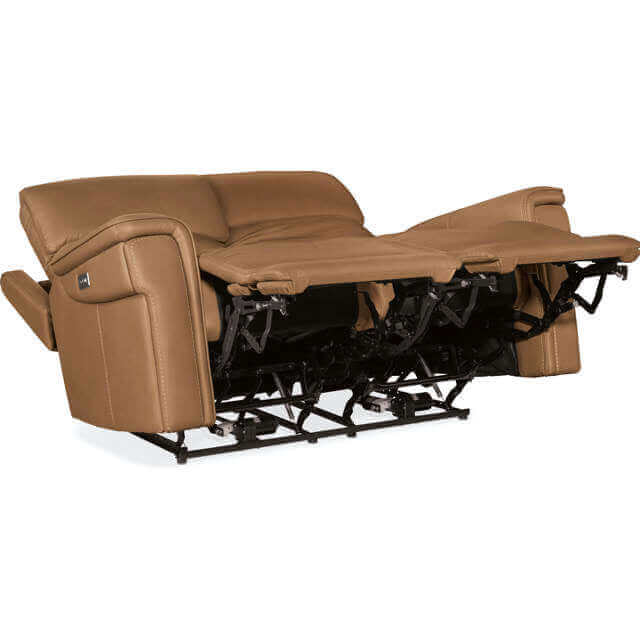 Lyra Leather Zero Gravity Power Reclining Loveseat With Articulating Headrest And Lumbar In Brown - Image 5