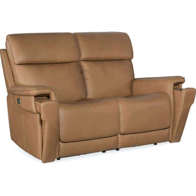 Lyra Leather Zero Gravity Power Reclining Loveseat With Articulating Headrest And Lumbar In Brown - Image 6