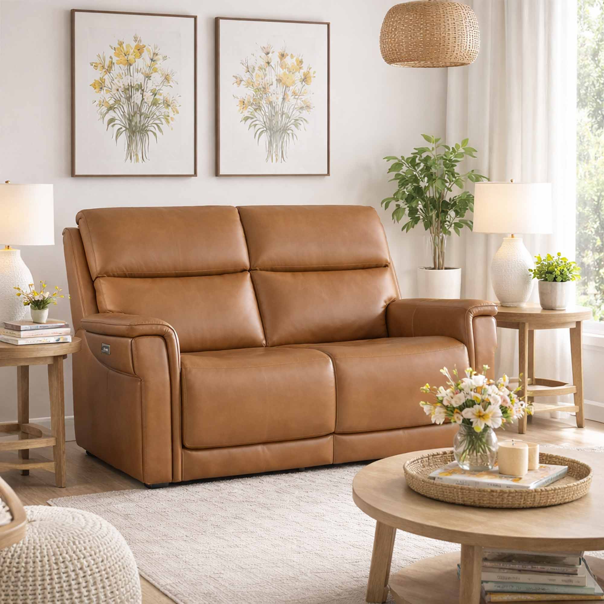 Lyra Leather Zero Gravity Power Reclining Loveseat With Articulating Headrest And Lumbar In Brown - Image 8