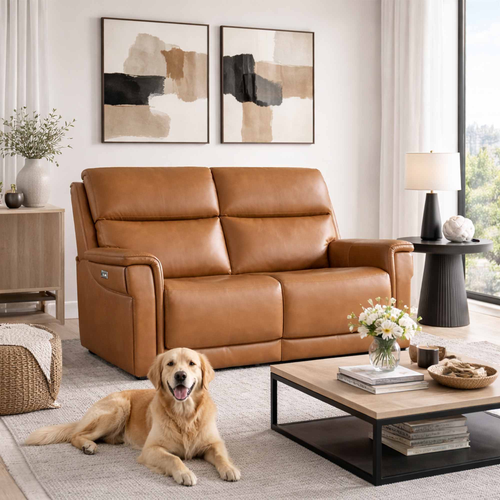 Lyra Leather Zero Gravity Power Reclining Loveseat With Articulating Headrest And Lumbar In Brown - Image 9