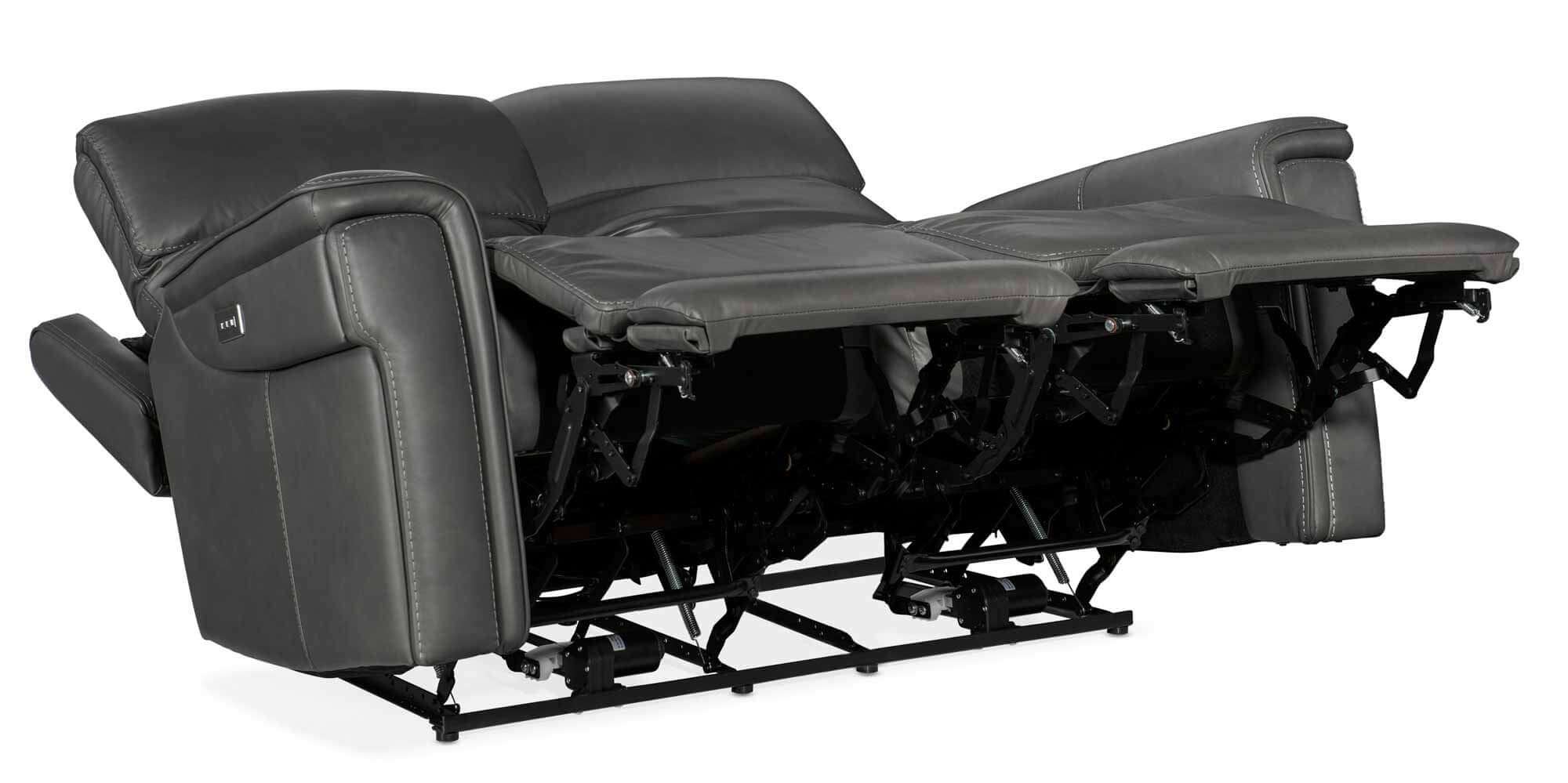 Lyra Leather Zero Gravity Power Reclining Loveseat With Articulating Headrest And Lumbar In Dark Grey - Image 6