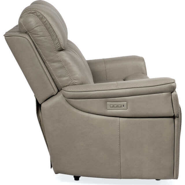 Lyra Leather Zero Gravity Power Reclining Loveseat With Articulating Headrest And Lumbar In Grey - Image 2