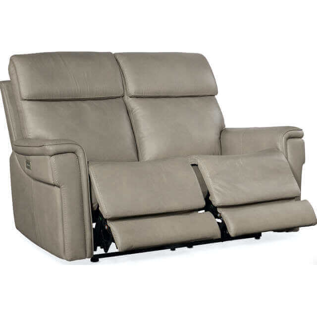 Lyra Leather Zero Gravity Power Reclining Loveseat With Articulating Headrest And Lumbar In Grey - Image 4