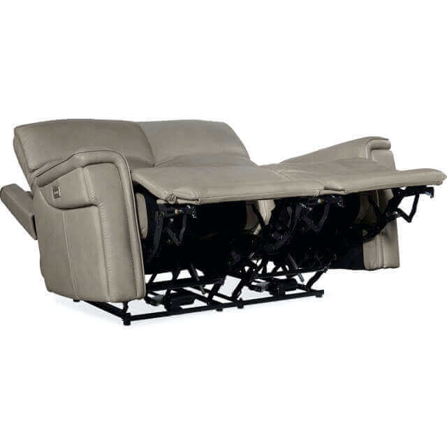 Lyra Leather Zero Gravity Power Reclining Loveseat With Articulating Headrest And Lumbar In Grey - Image 5
