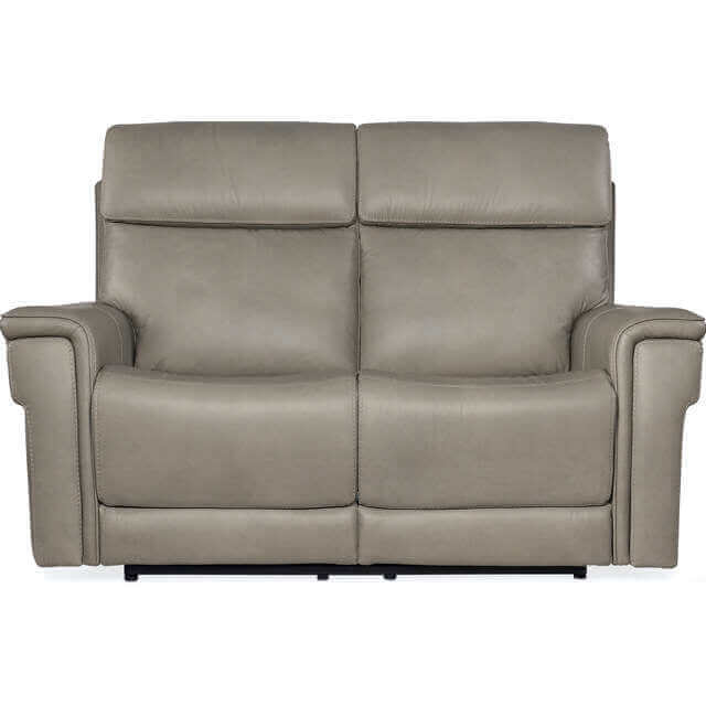 Lyra Leather Zero Gravity Power Reclining Loveseat With Articulating Headrest And Lumbar In Grey - Image 6
