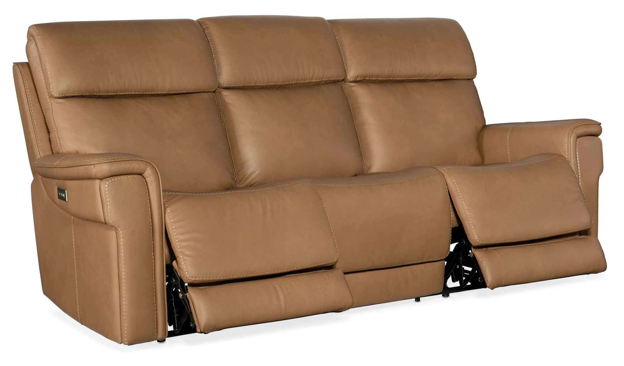 Lyra Leather Zero Gravity Power Reclining Sofa With Articulating Headrest And Lumbar In Brown - Image 5