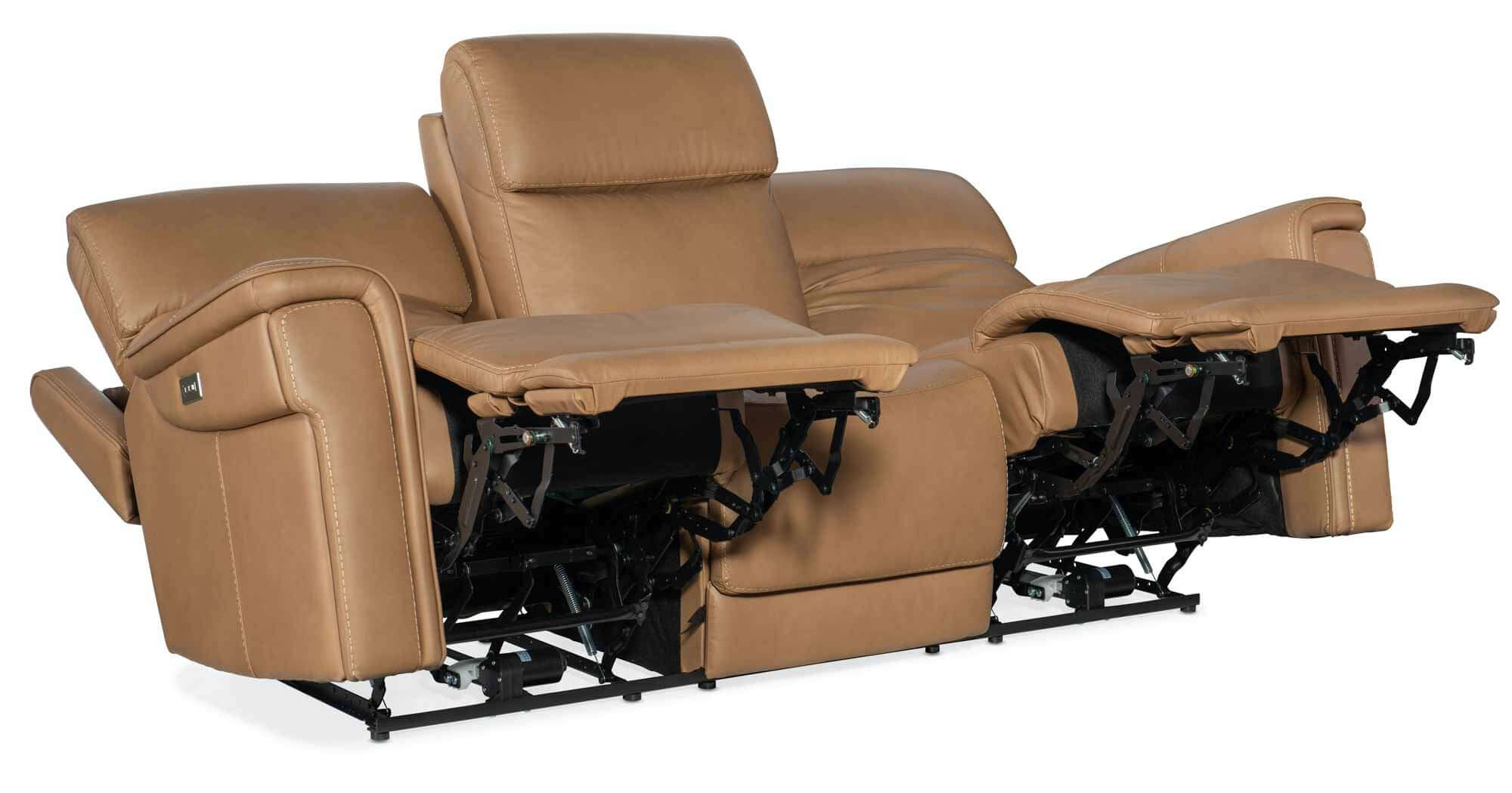 Lyra Leather Zero Gravity Power Reclining Sofa With Articulating Headrest And Lumbar In Brown - Image 6