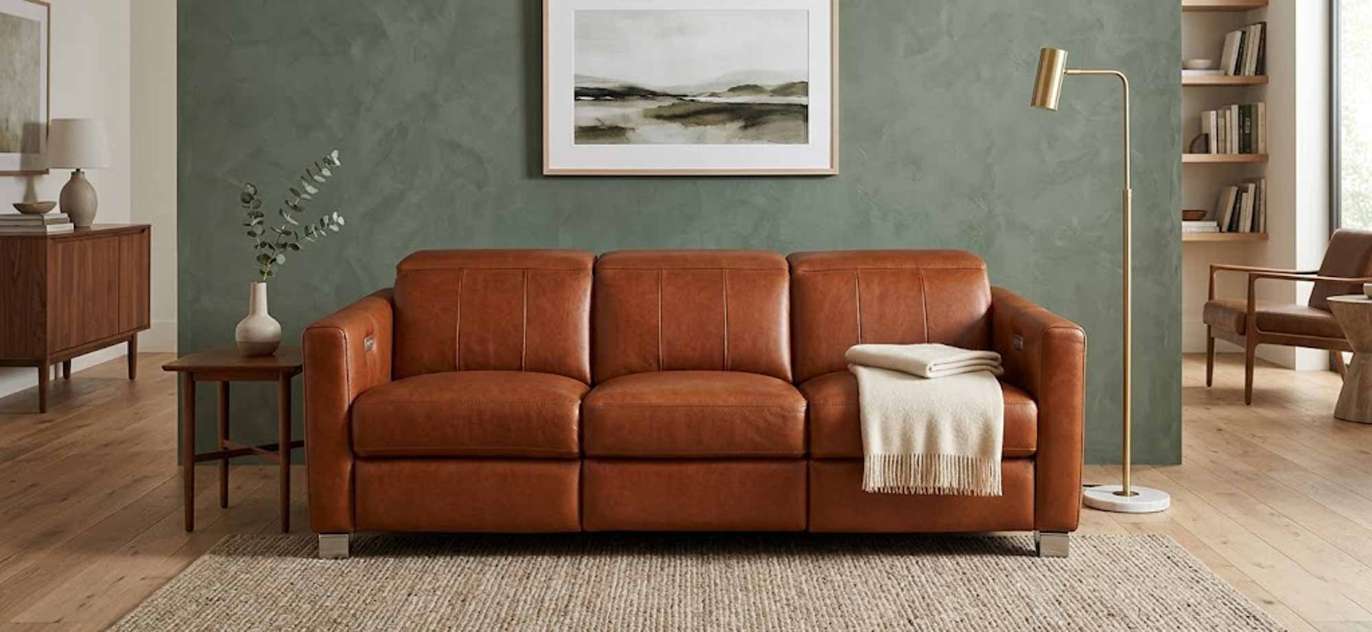 Manzoni Leather Power Reclining Loveseat With Articulating Headrest - Image 4