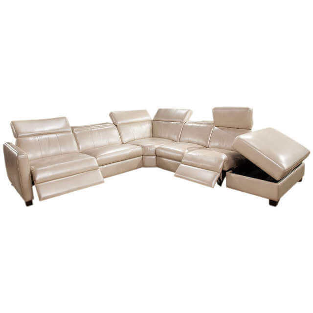 Manzoni Leather Power Reclining Sectional With Articulating Headrest - Image 2