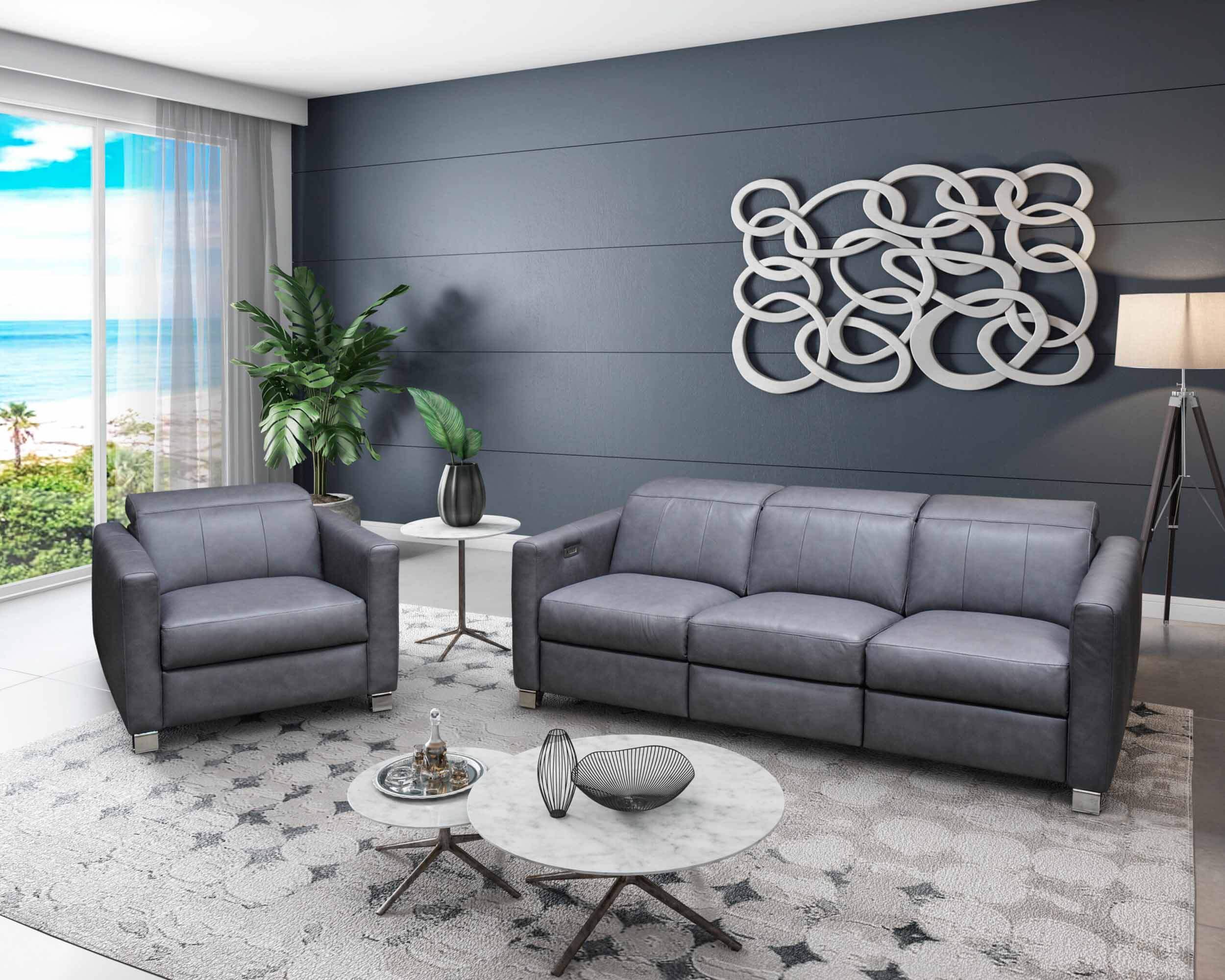 Manzoni Leather Power Reclining Sofa With Articulating Headrest - Image 2