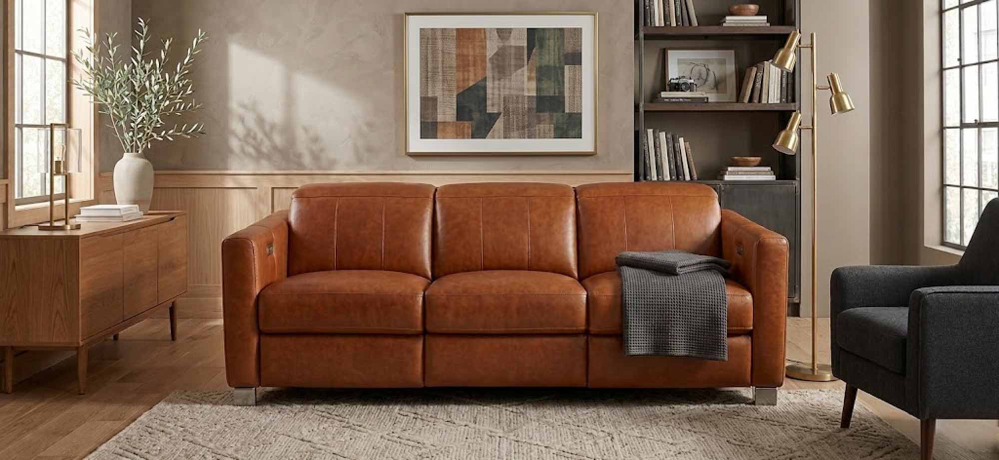 Manzoni Leather Power Reclining Sofa With Articulating Headrest - Image 3