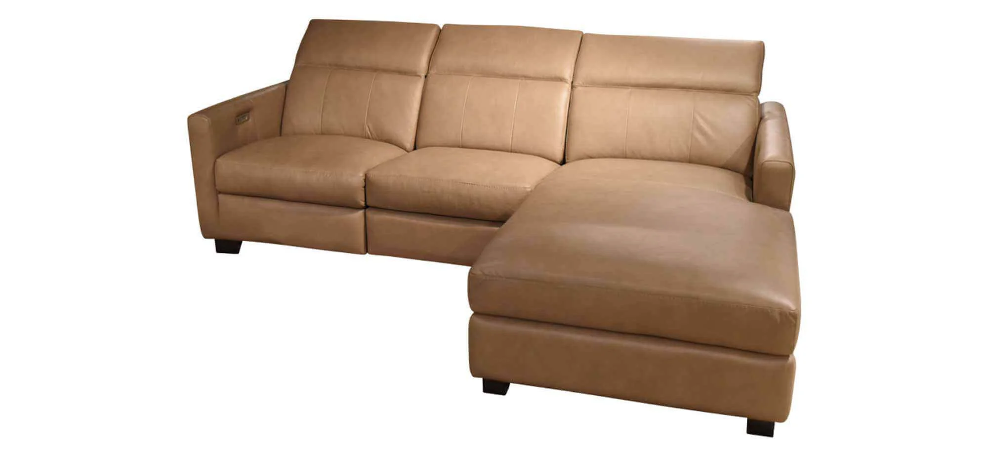 Manzoni Leather Power Reclining Sofa With Articulating Headrest With Chaise