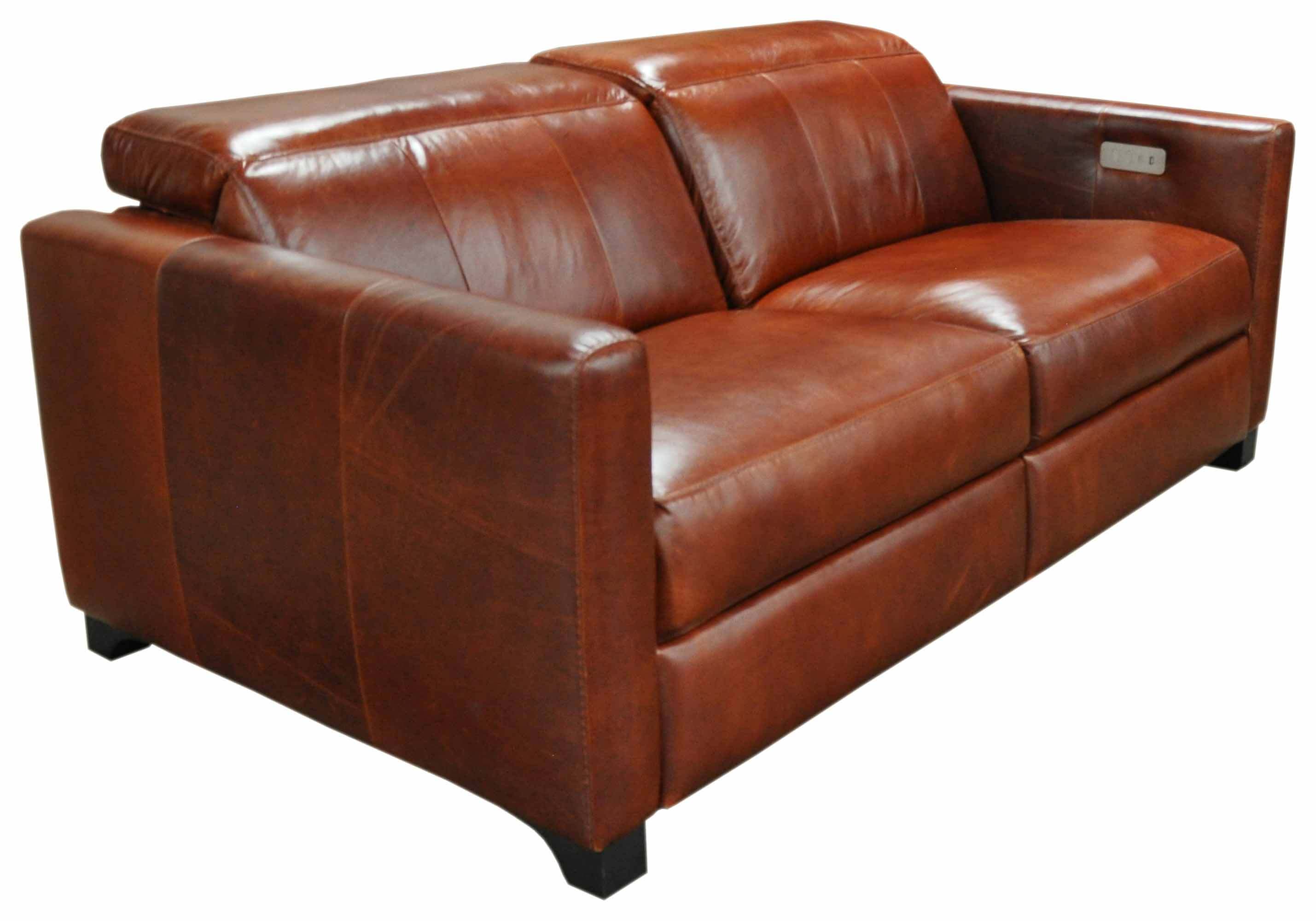 Manzoni Leather Two Cushion Power Reclining Sofa With Articulating Headrest - Image 2