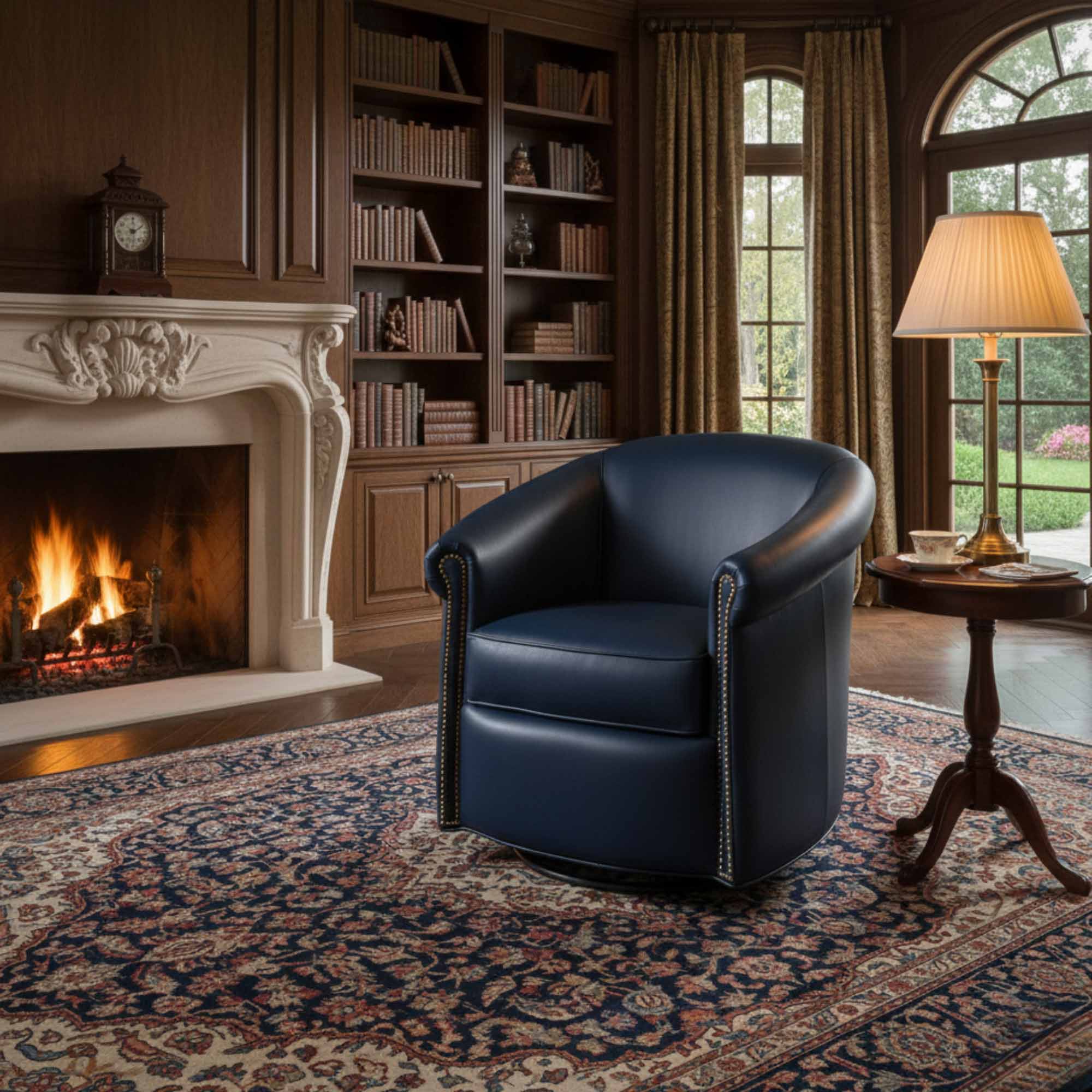 Marietta Swivel or Glider Leather Tub Chair - Image 4
