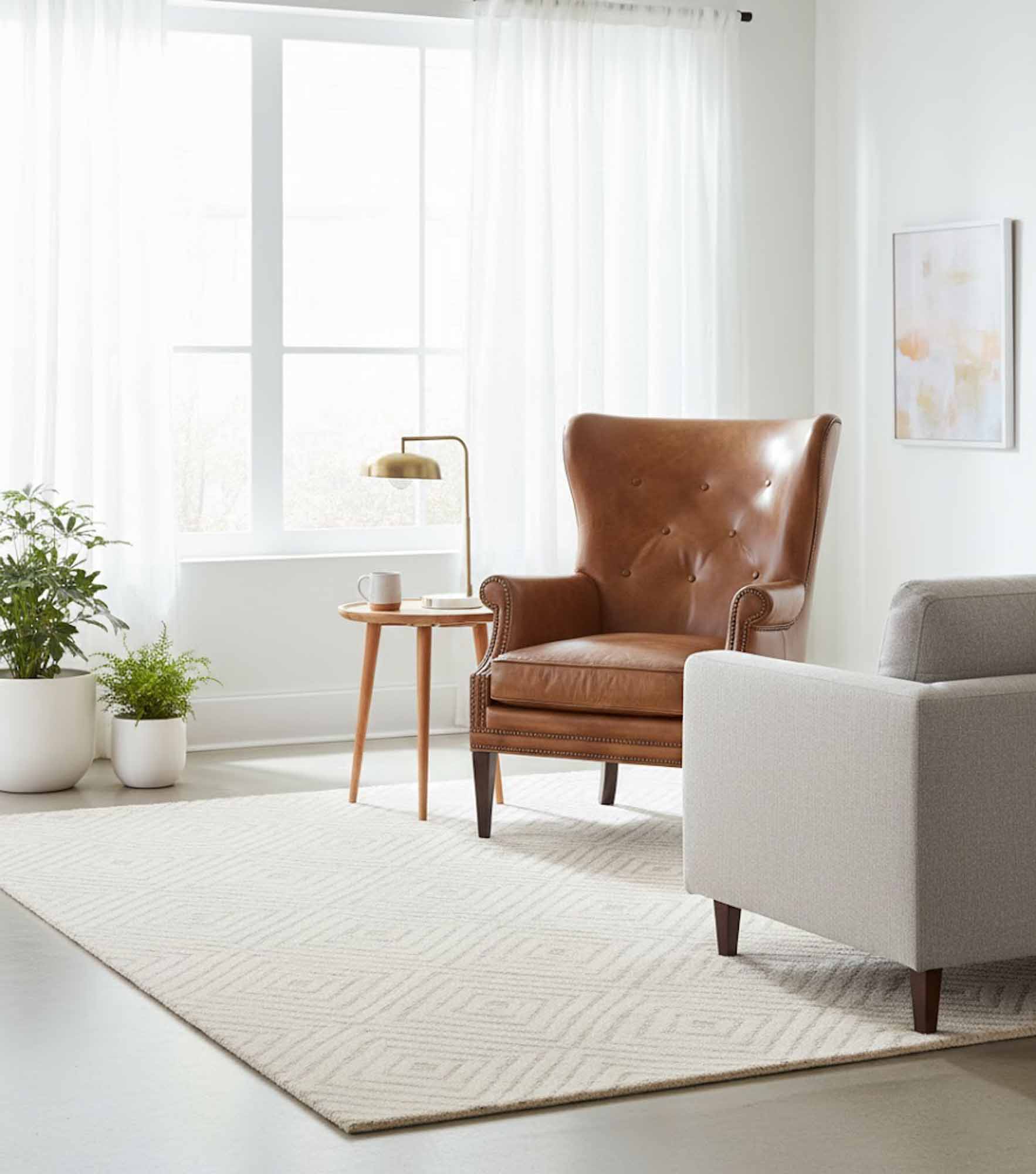 Maya Leather Chair In Brown - Image 3