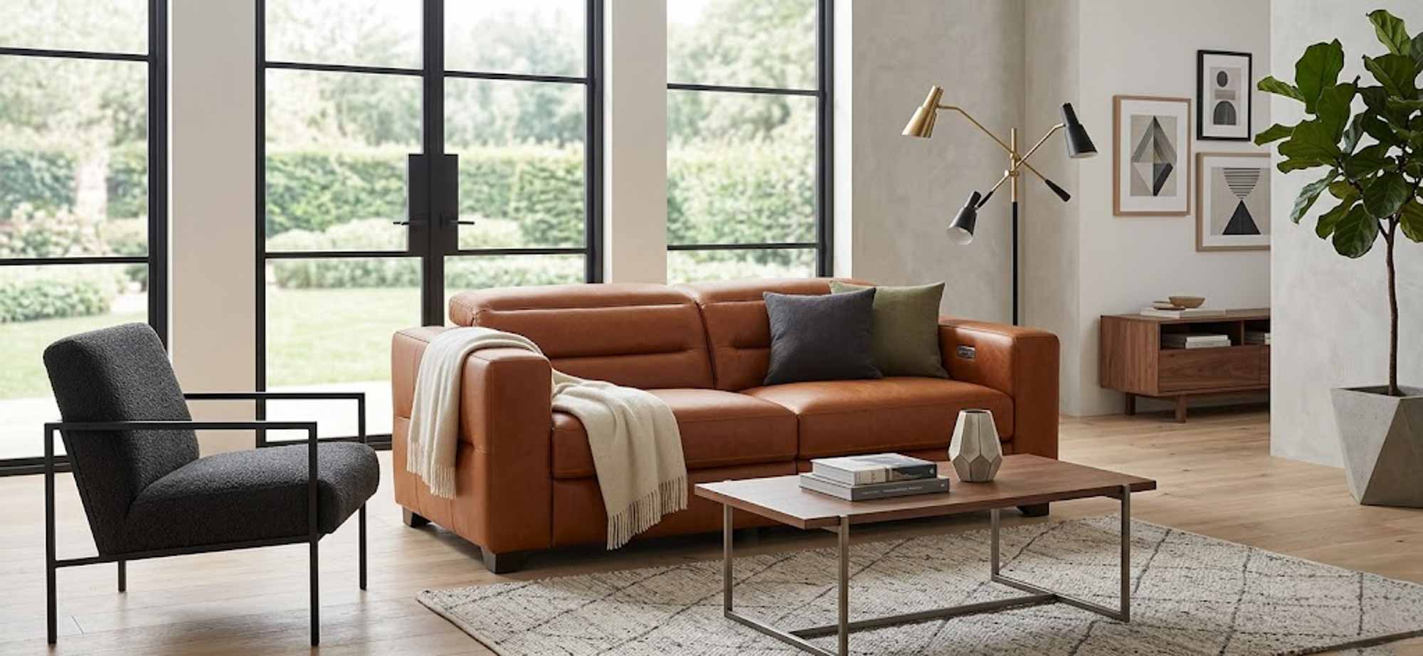 Moderno Leather Power Reclining Loveseat With Articulating Headrest - Image 8