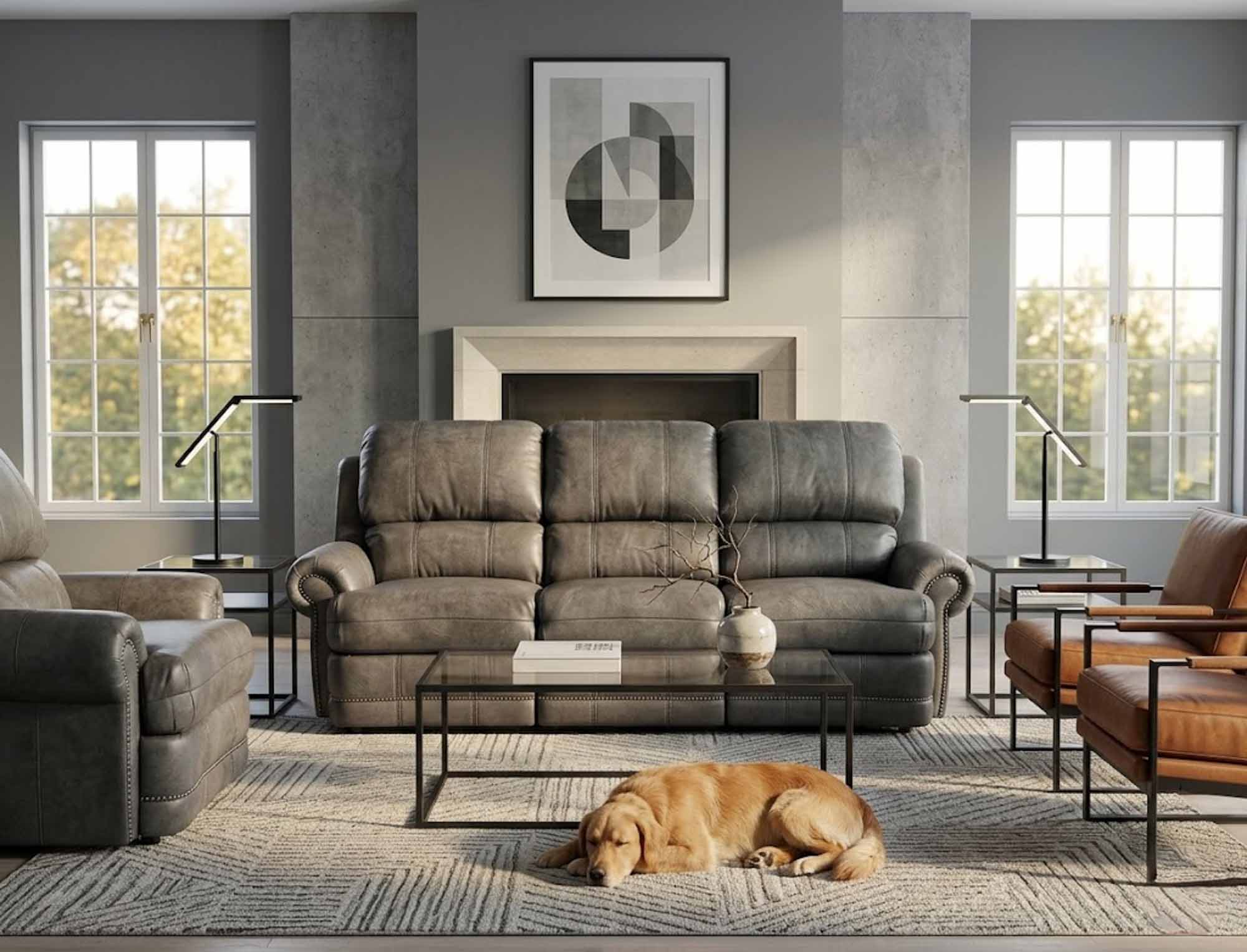 Morgan Leather Reclining Loveseat - Image 4