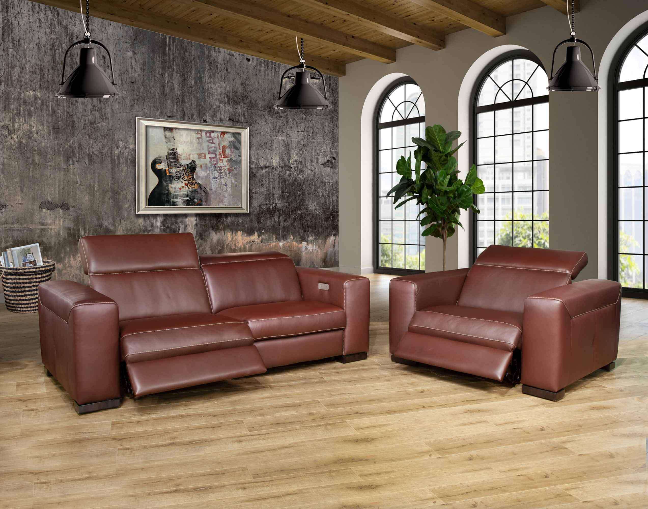 Murano Leather Power Reclining Loveseat With Articulating Headrest - Image 5