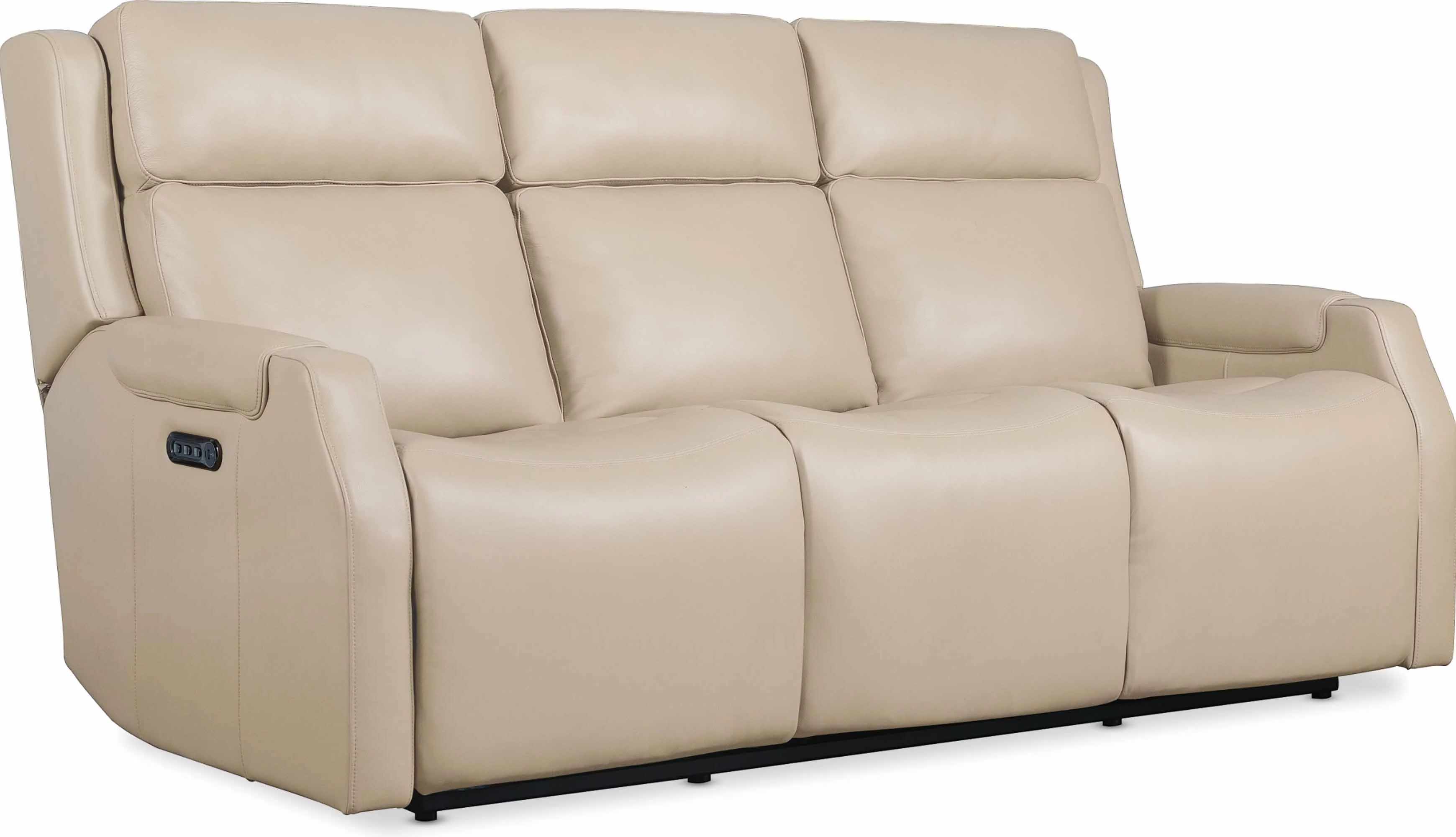 Nelly Zero Gravity Leather Power Reclining Sofa With Articulating Headrest And Lumber In Beige