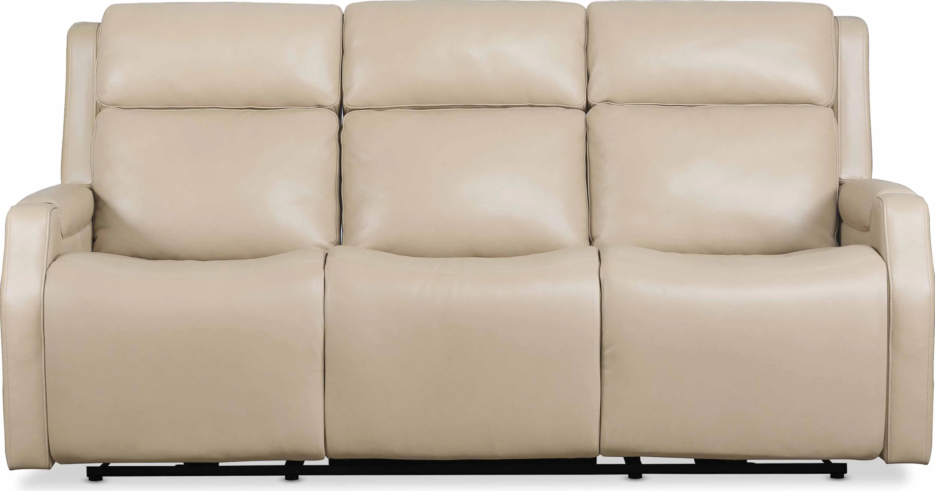 Nelly Zero Gravity Leather Power Reclining Sofa With Articulating Headrest And Lumber In Beige - Image 2