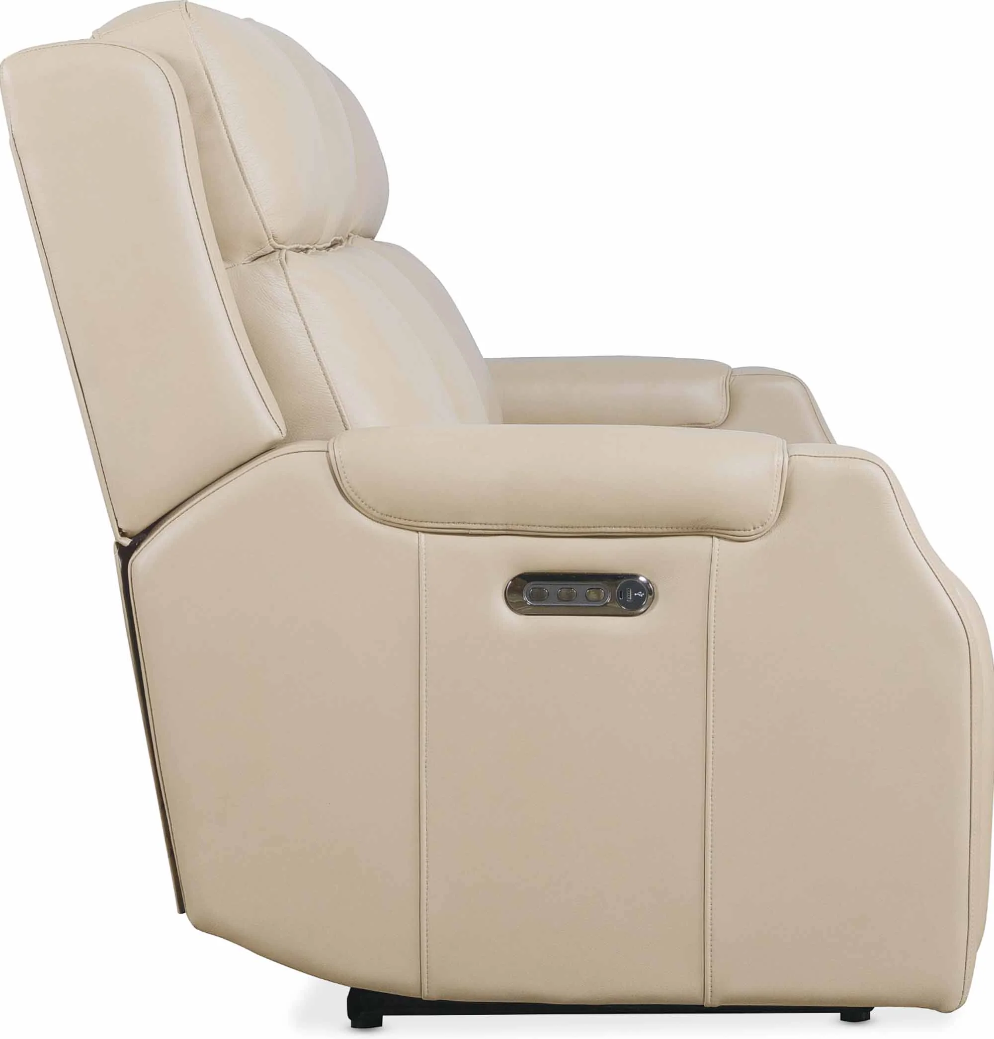 Nelly Zero Gravity Leather Power Reclining Sofa With Articulating Headrest And Lumber In Beige - Image 3