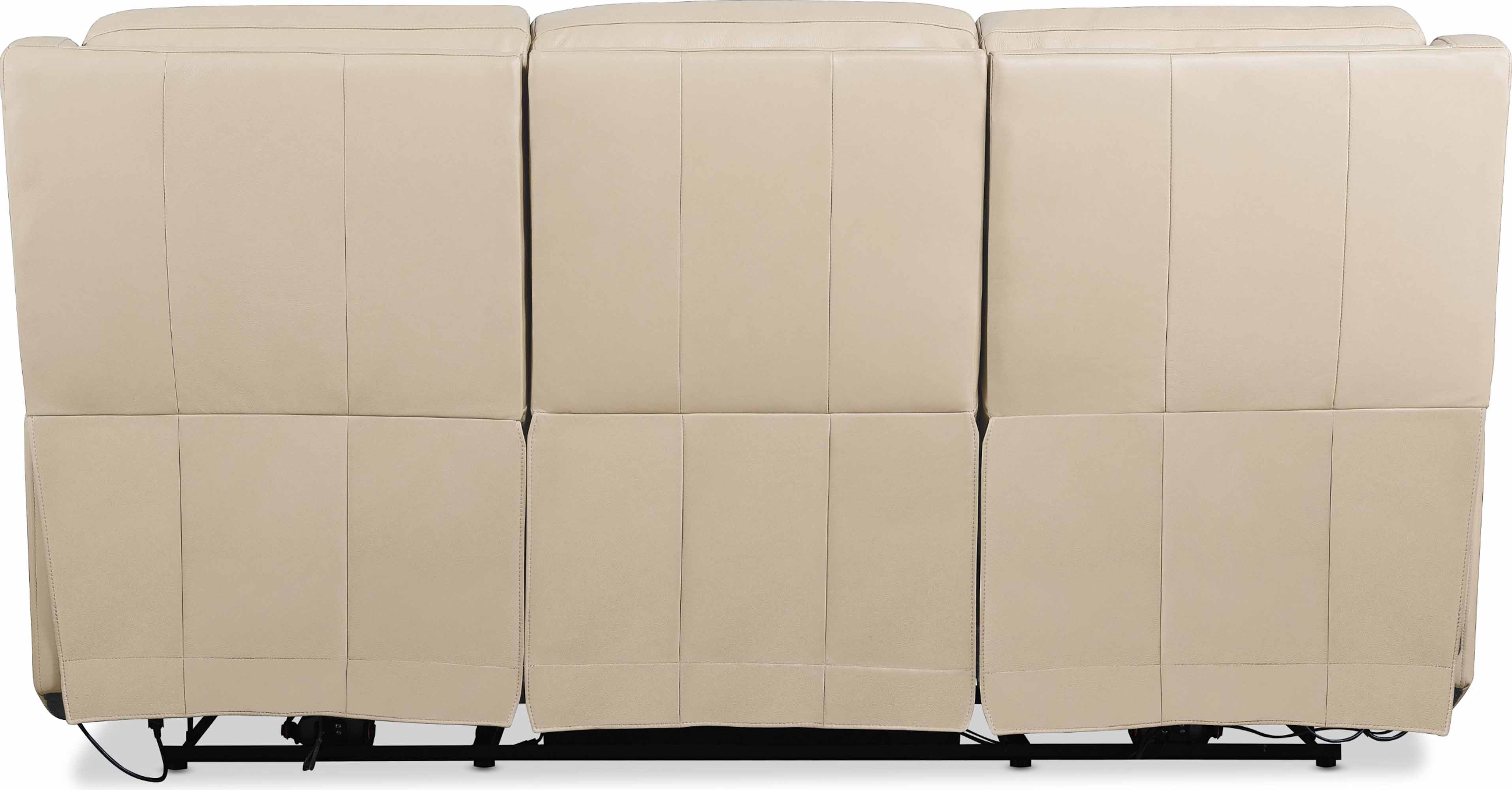 Nelly Zero Gravity Leather Power Reclining Sofa With Articulating Headrest And Lumber In Beige - Image 4